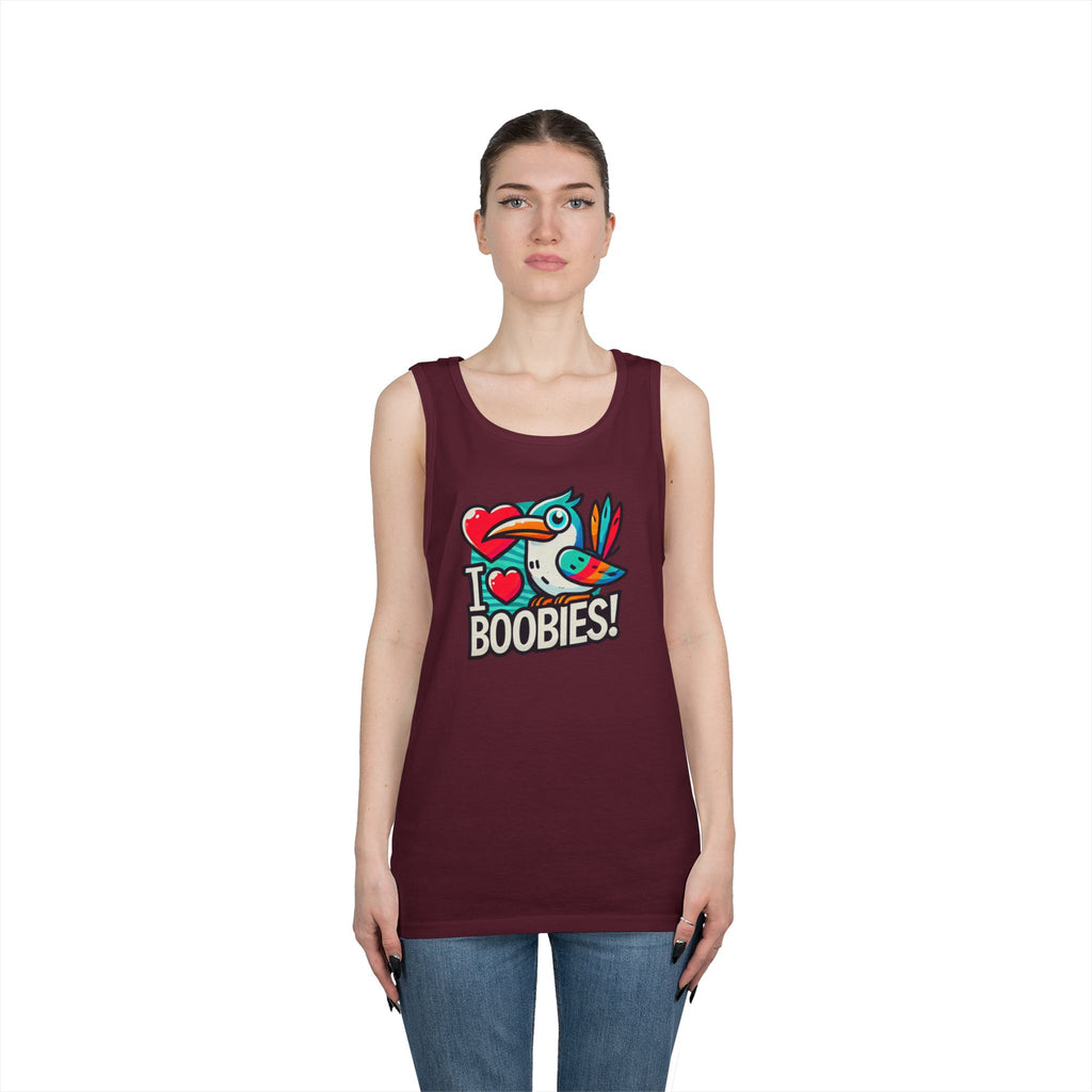 Funny 'I Love Boobies!' Boobie Bird Unisex Heavy Cotton Tank Top