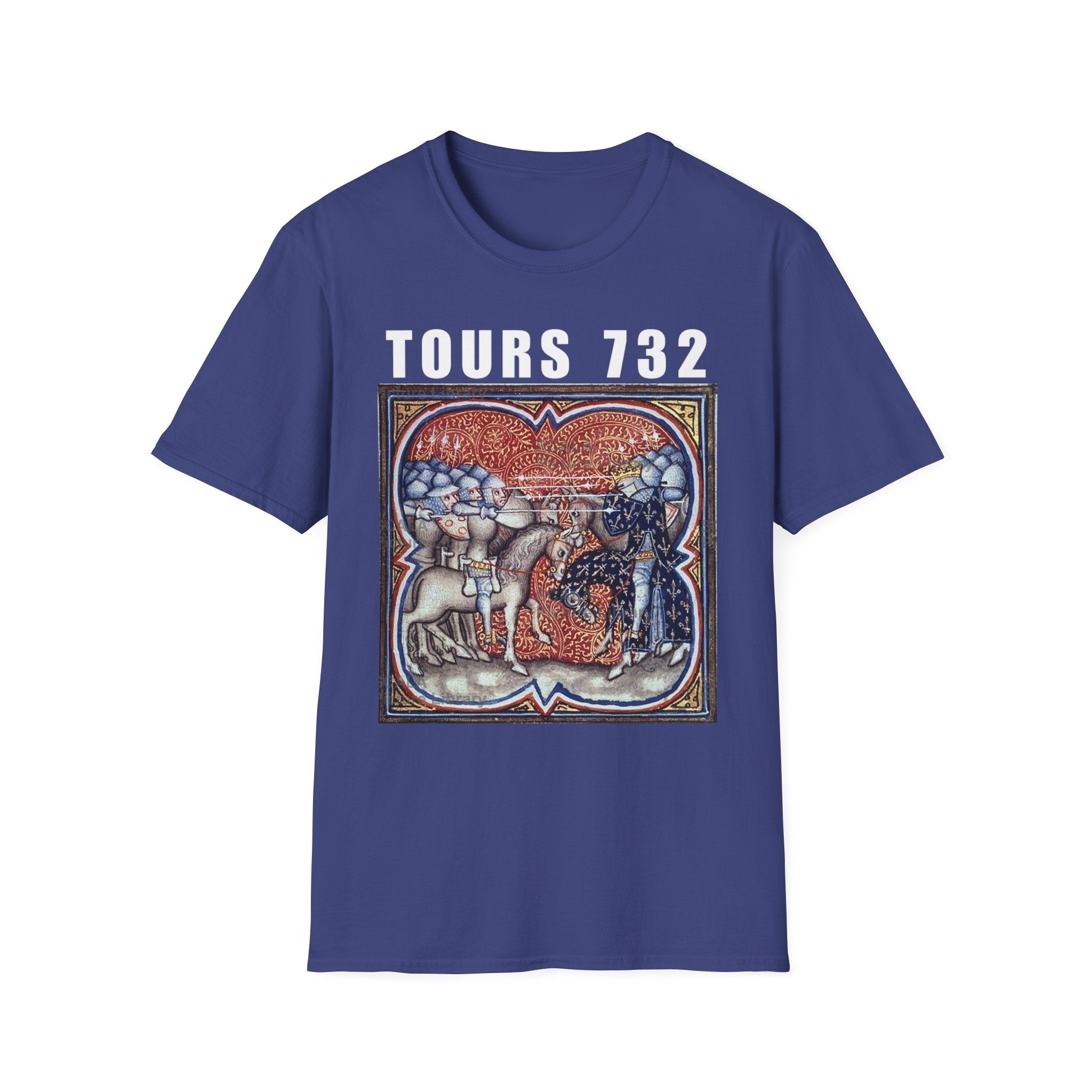 Battle of Tours 732 Graphic Unisex T-Shirt, Medieval Painting Tee