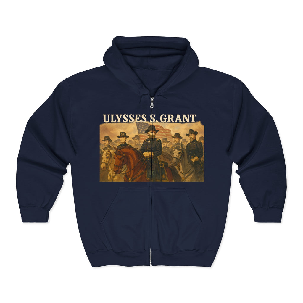 Ulysses S. Grant Vintage Hoodie, Ulysses S. Grant Military Zip-Up