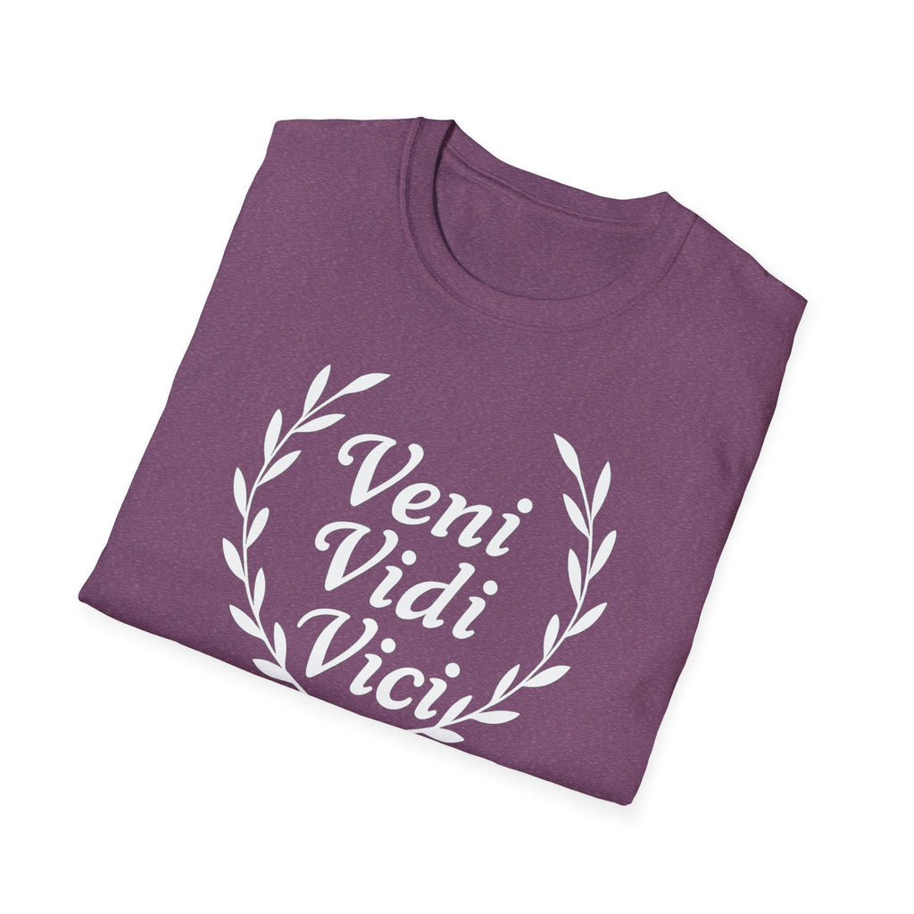 Veni Vidi Vici White Text Unisex  Softstyle T-Shirt