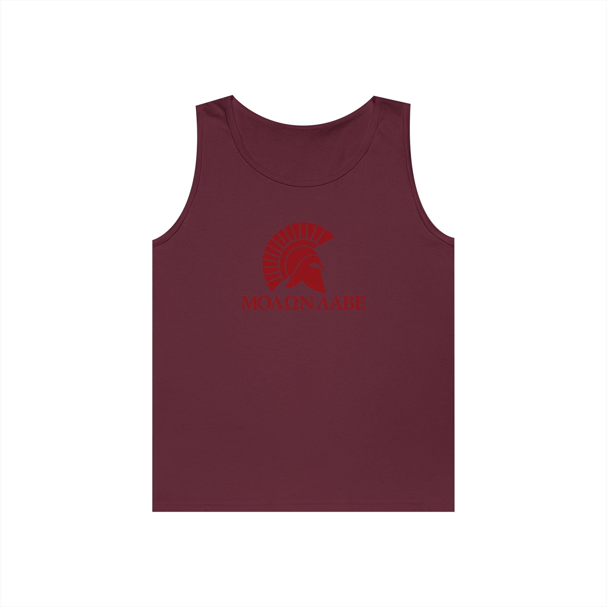Molon Labe "Come and Take It!" in Greek Red Design Heavy Cotton Tank Top