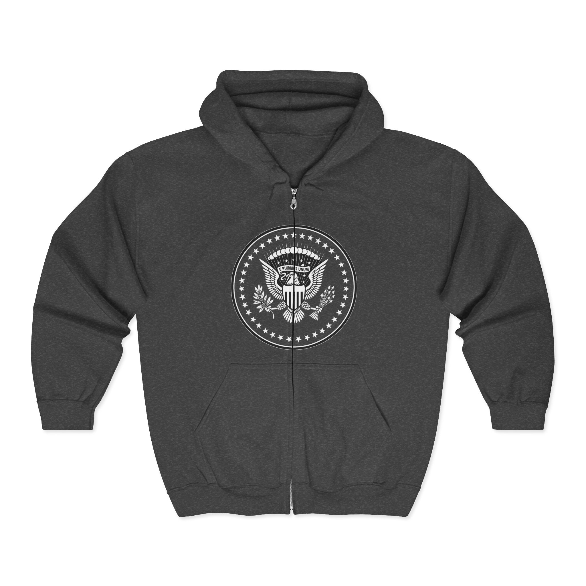 American Eagle Presidential Seal Transparent Design Zip Up Hoodie Sweatshirt