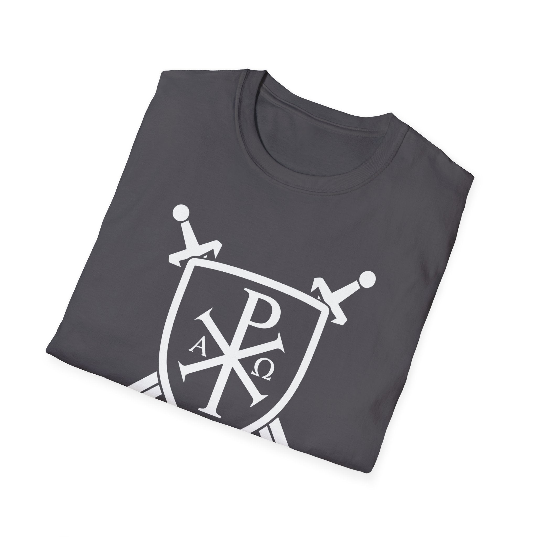 Unique Pi Chi Rho Crest Shield White Design Softstyle T-Shirt