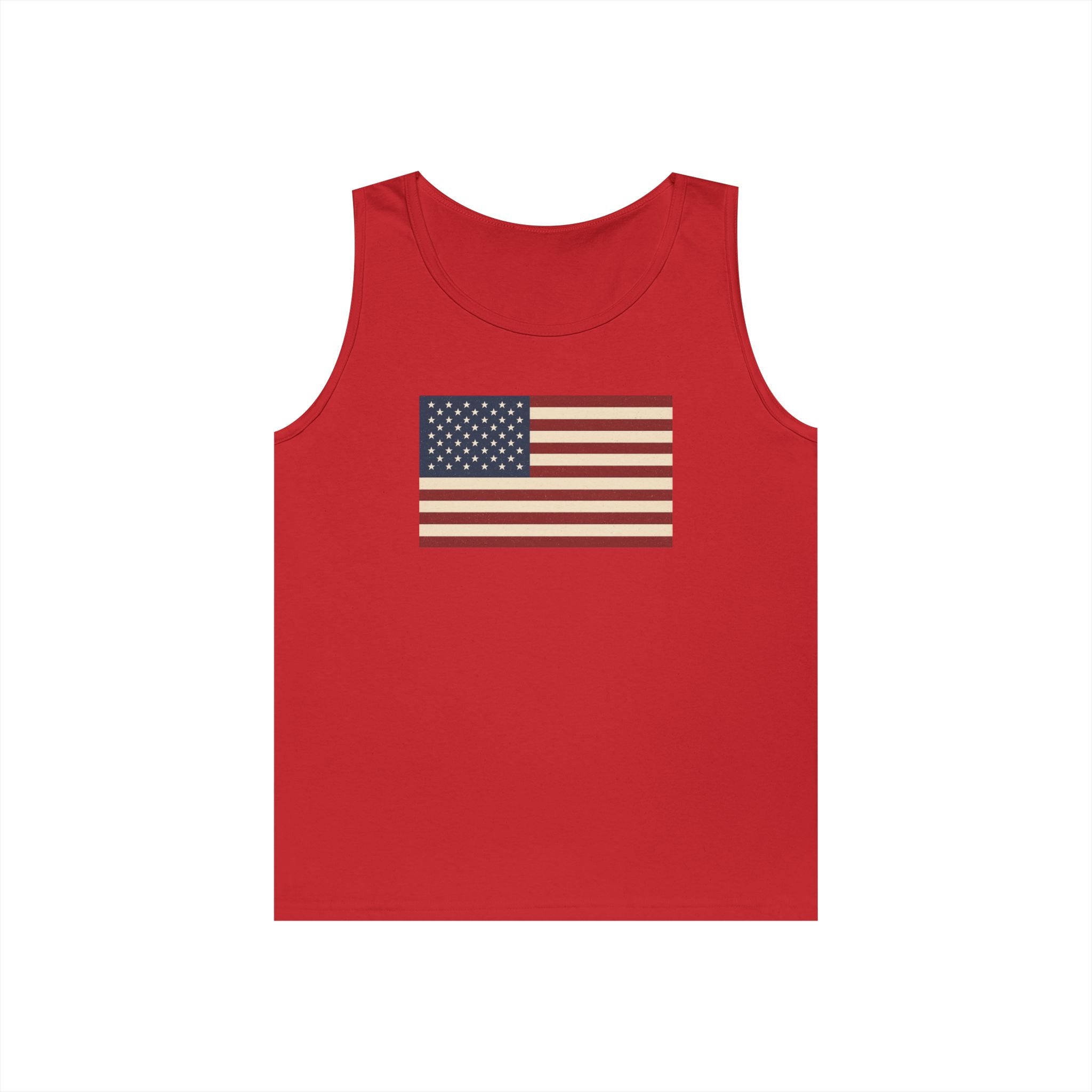 American Flag Heavy Cotton Tank Top