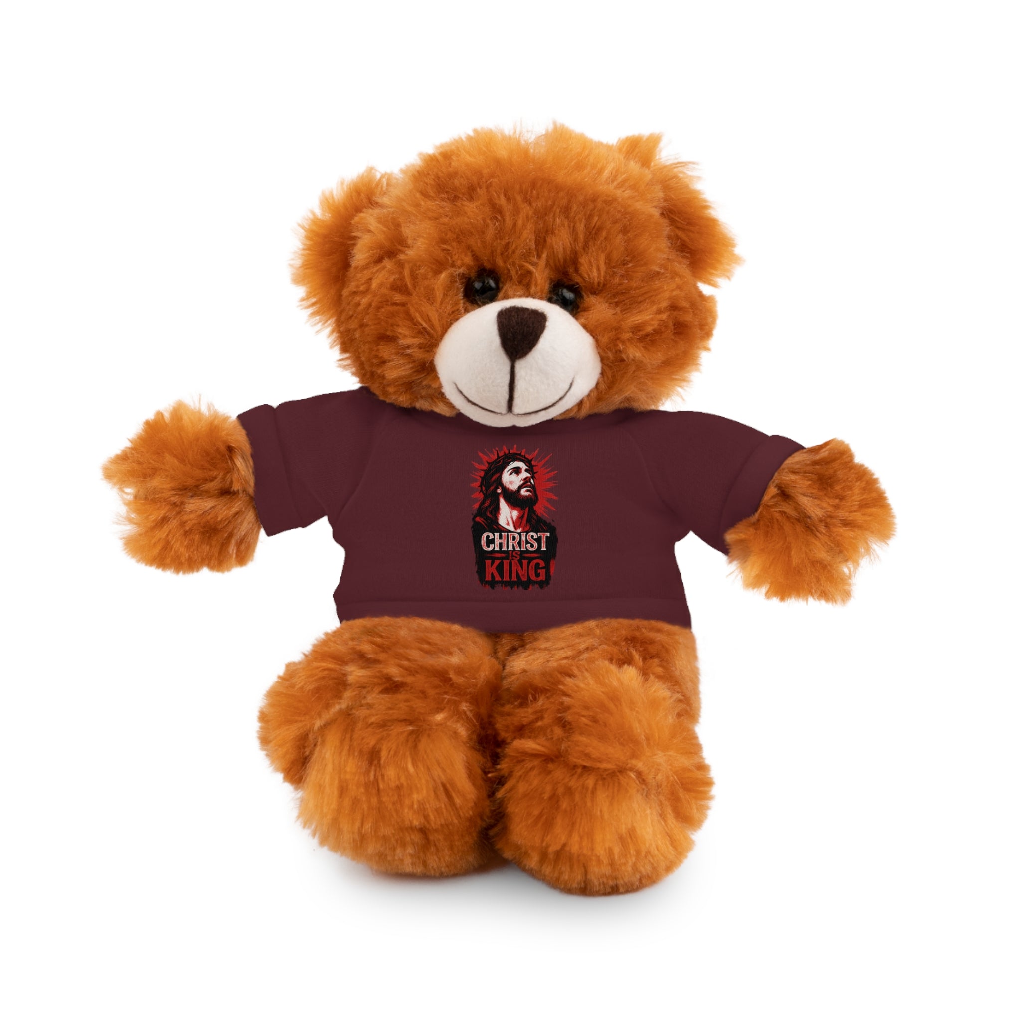 Christ is King Cute Stuffed Animal Tee Bear, Plush Bear with Shirt