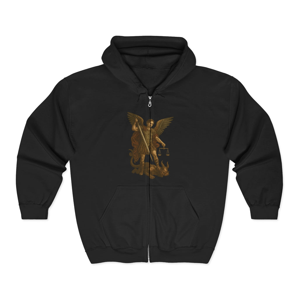 Michael The Arch Angel (Image Only) Full Zip Up Hoodie