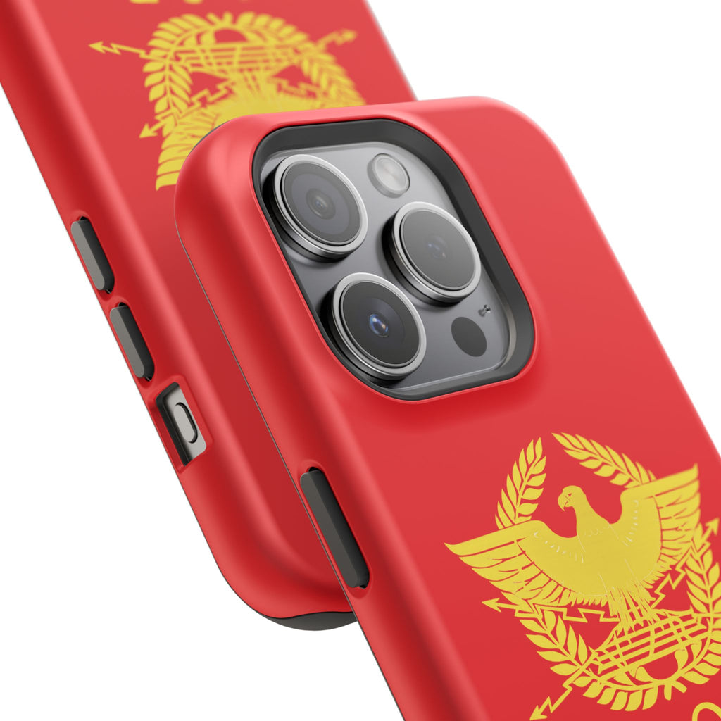 SPQR Gold Roman Eagle Symbol Red Magnetic Impact-Resistant Cases