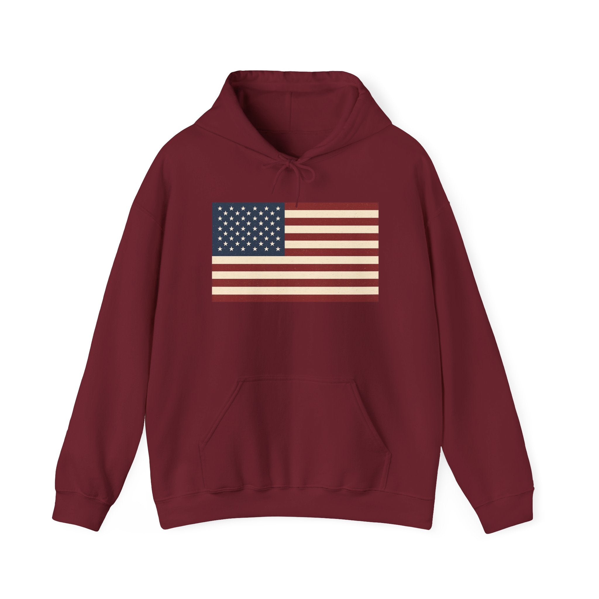 American Flag Pull Over Hoodie Sweatshirt