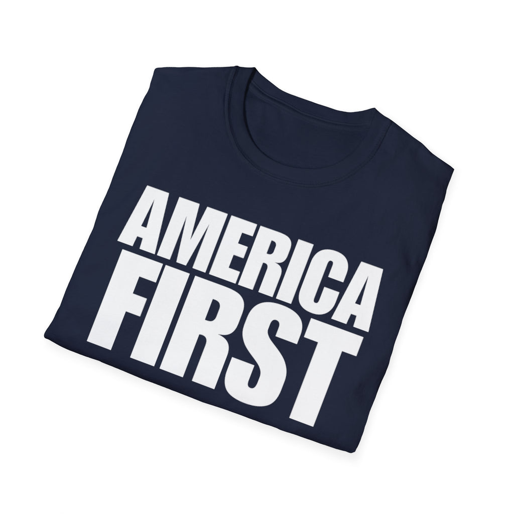 America First (Text Only) Unisex Softstyle T-Shirt