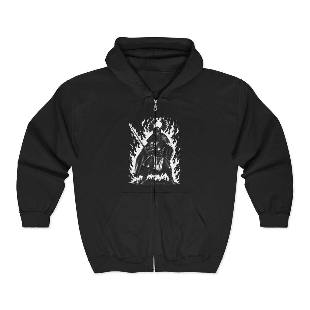 Teutonic Knight With Aura (Image Only, No Text) Full Zip Up Hoodie
