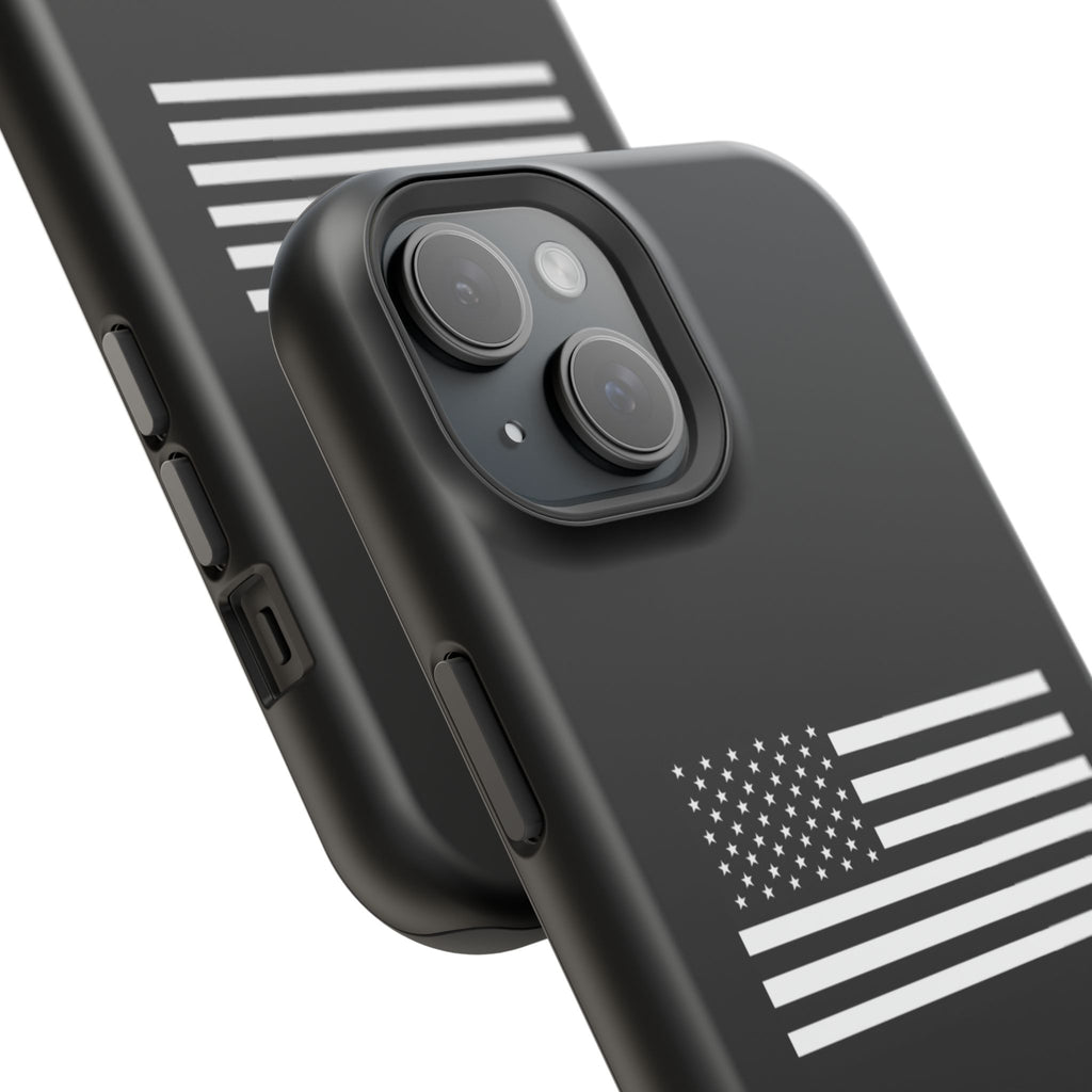 Black and White American Flag Magnetic Impact-Resistant Cases