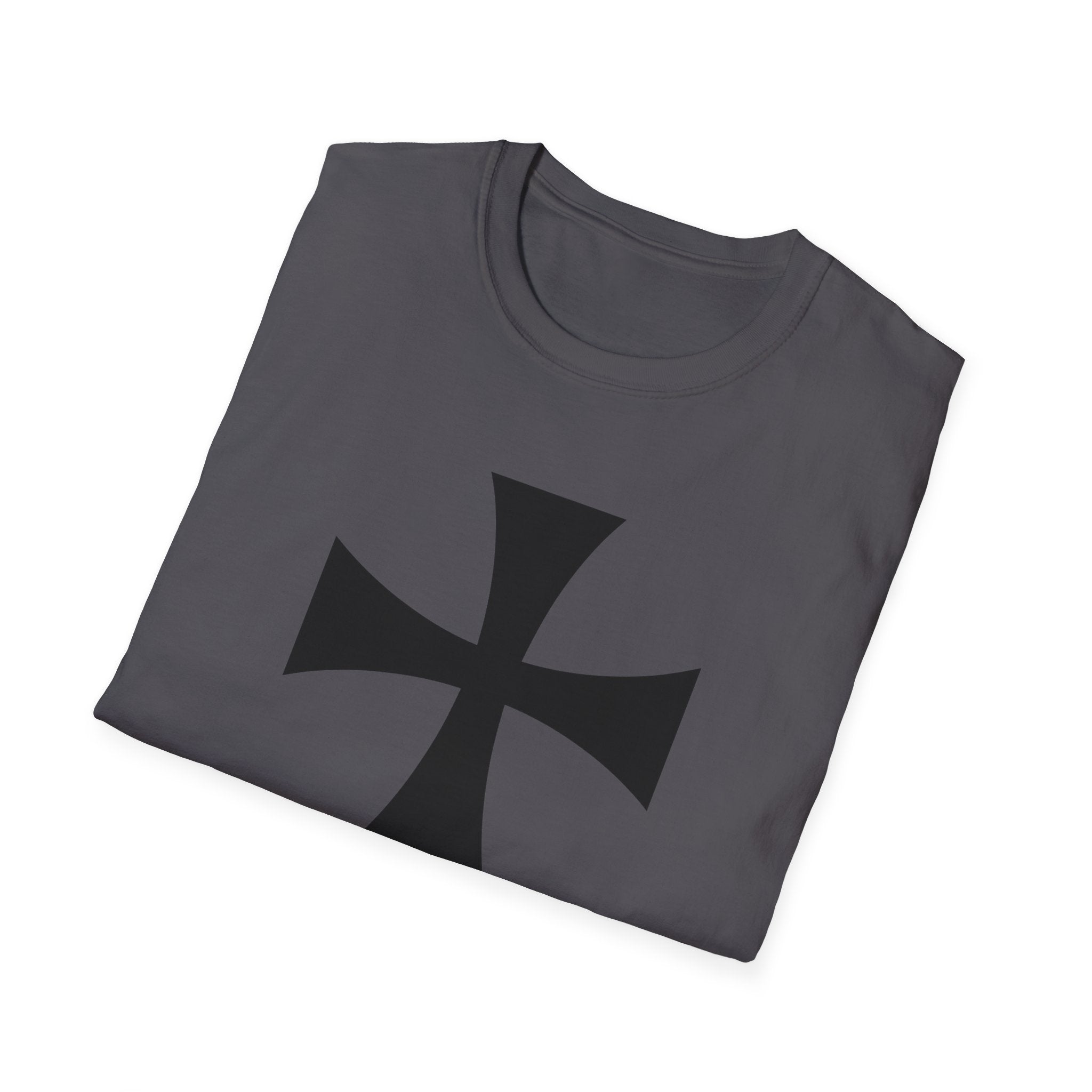 Teutonic Cross Black Design Softstyle Cotton T-Shirt