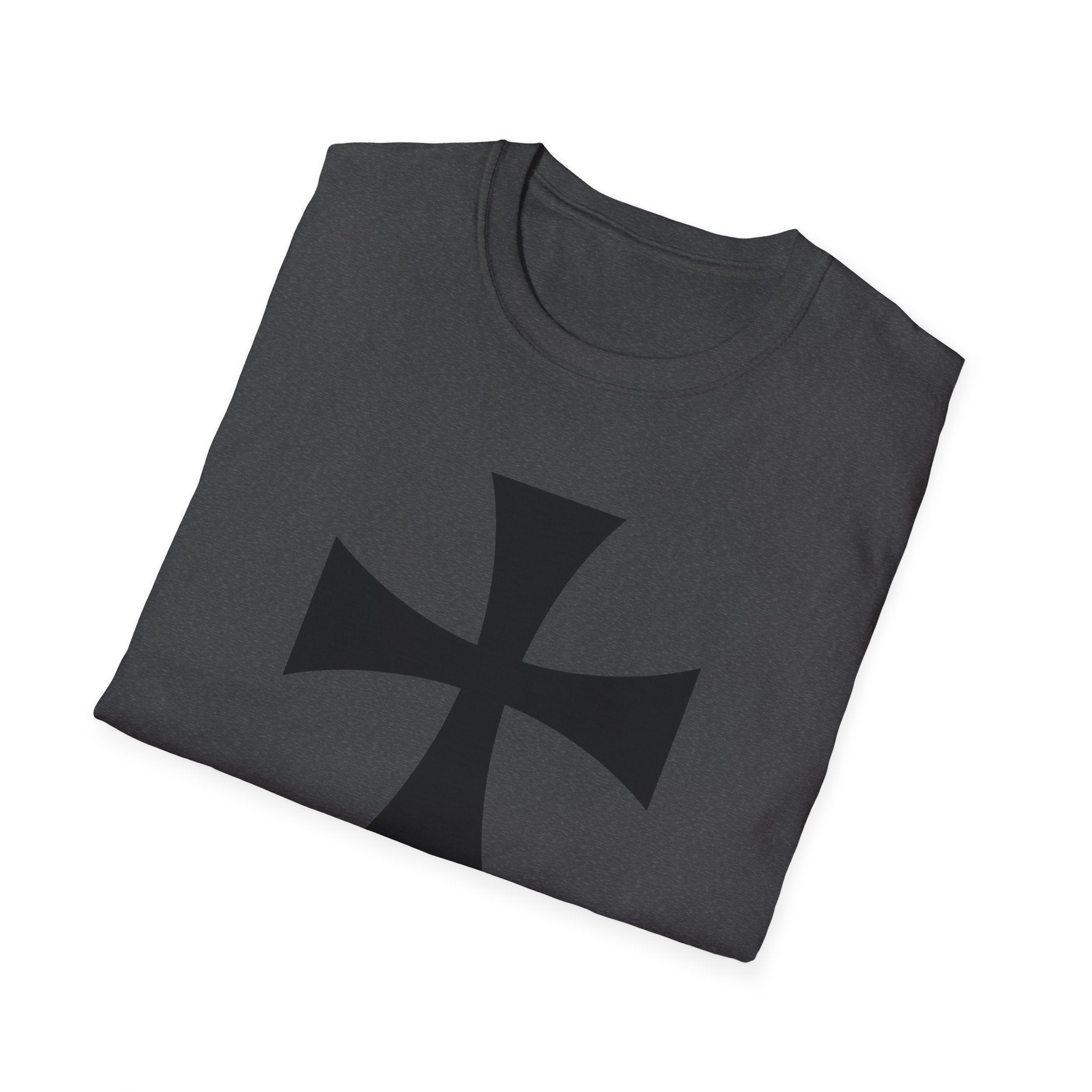 Teutonic Cross Black Design Softstyle Cotton T-Shirt