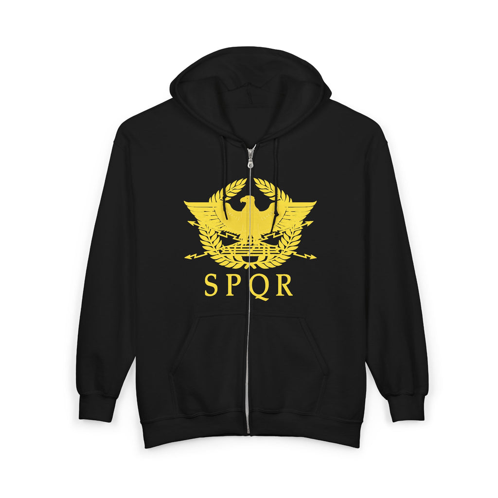Roman Eagle SPQR Zip Up Hoodie Sweatshirt