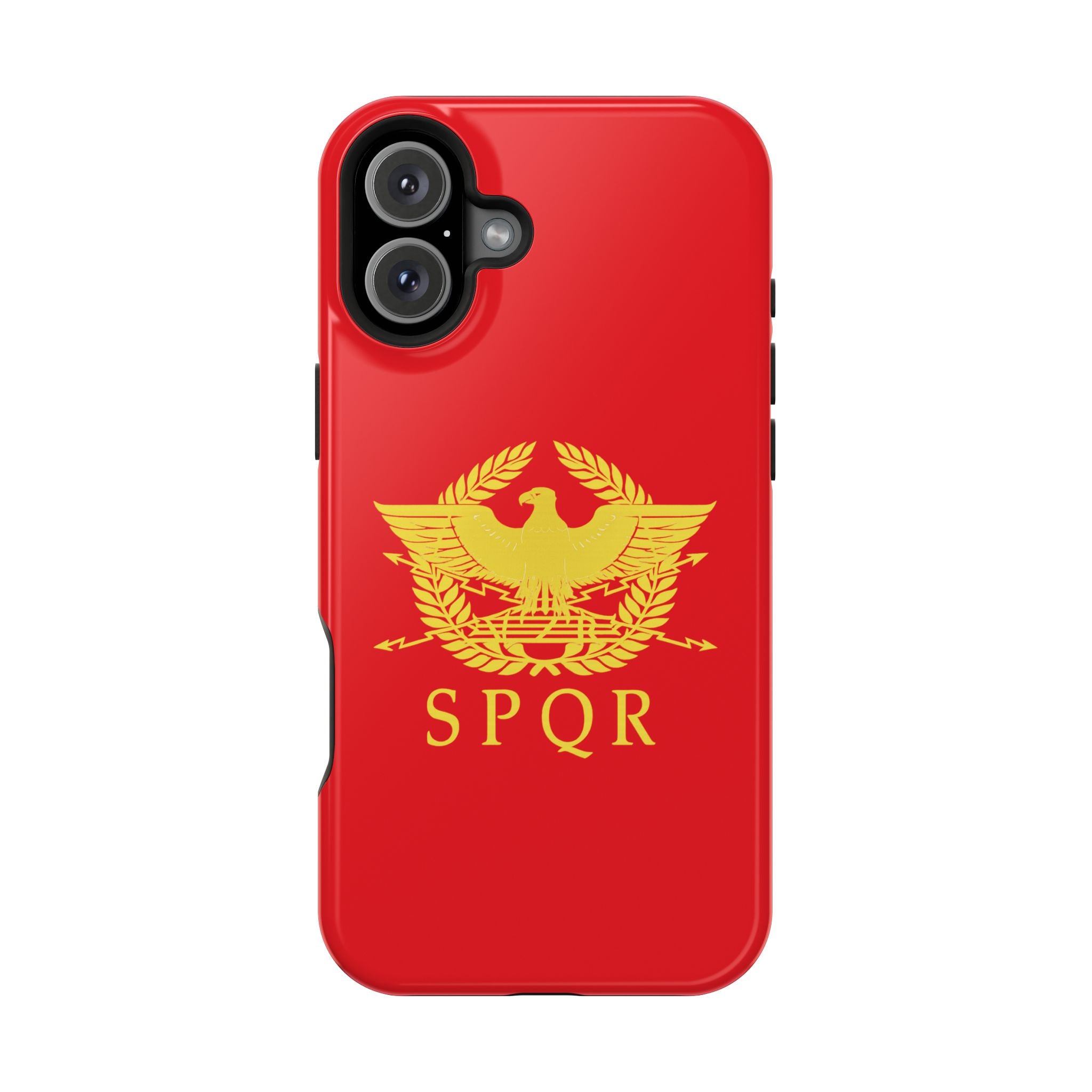 SPQR Gold Roman Eagle Symbol Red Magnetic Impact-Resistant Cases