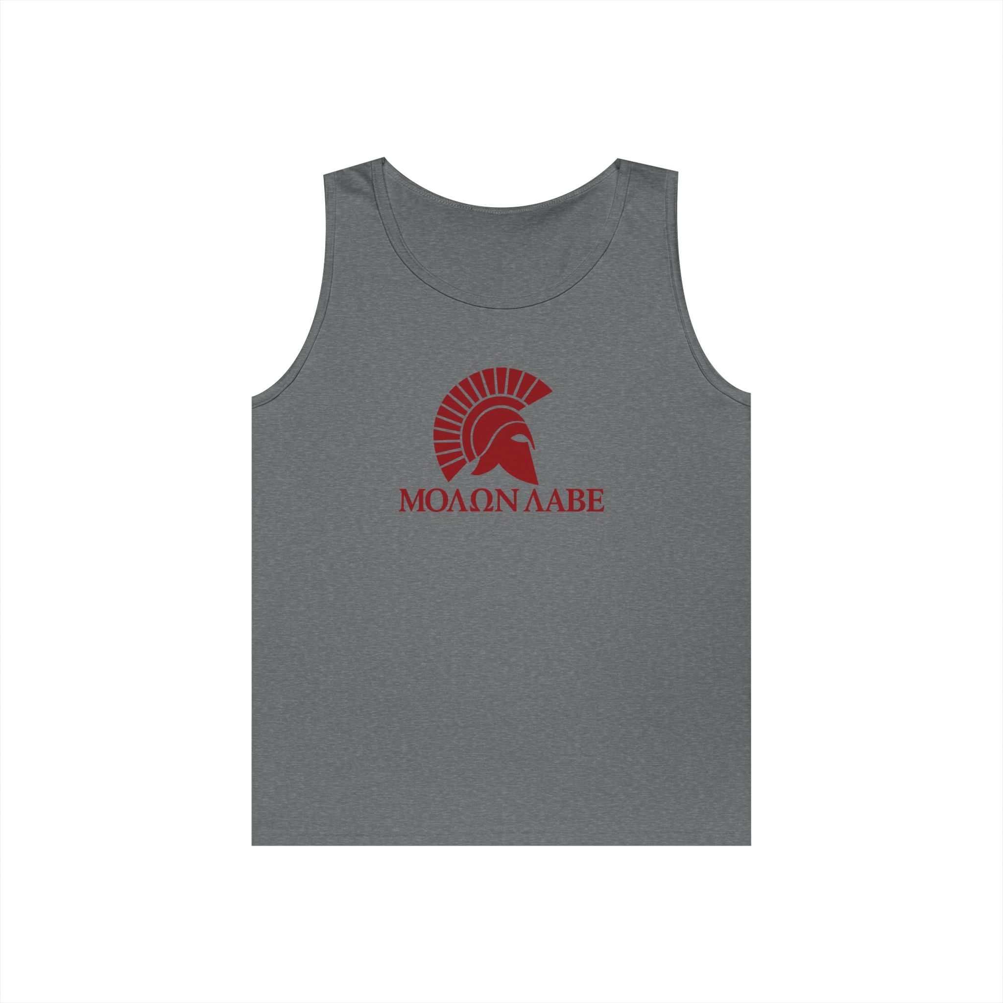 Molon Labe "Come and Take It!" in Greek Red Design Heavy Cotton Tank Top