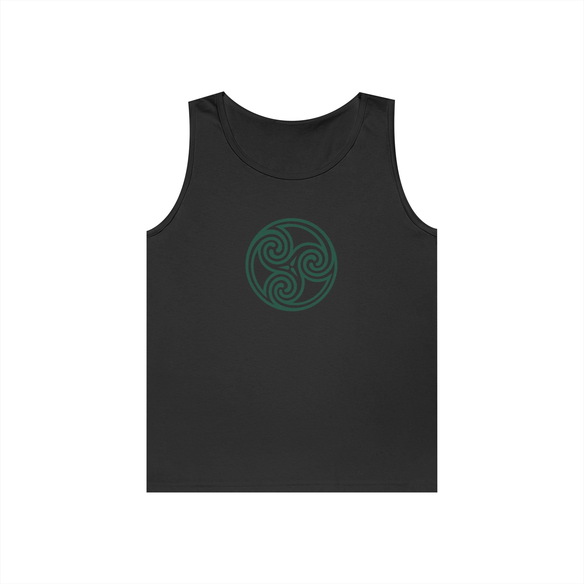 Celtic Spiral Triskele Symbol Green Unisex Tank Top