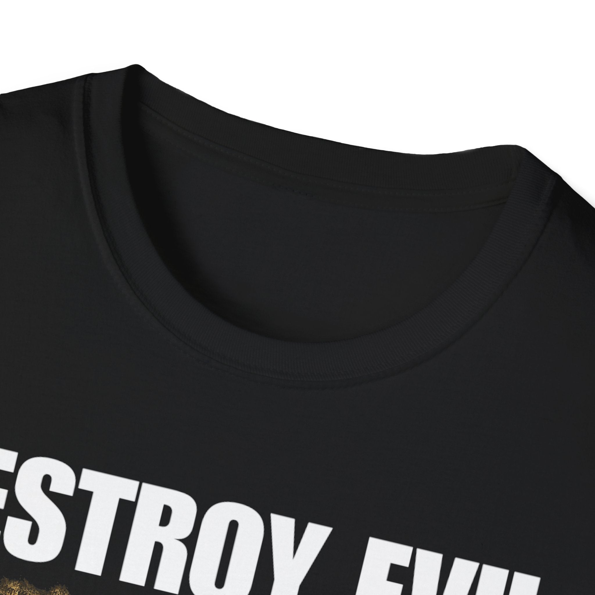 'Destroy Evil' Crusader Defeating the Great Red Dragon Design Graphic Softstyle T-Shirt
