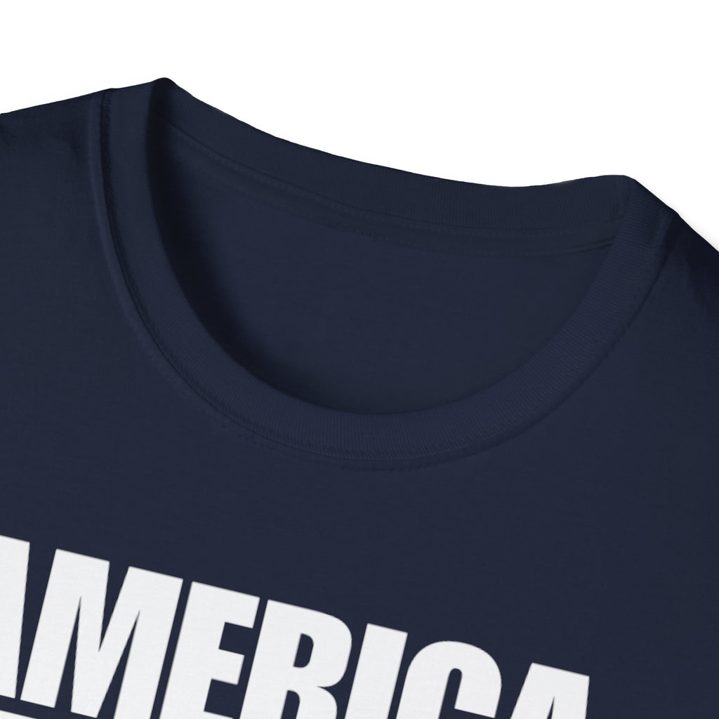 America First American Flag Softstyle Cotton Shirt T-Shirt