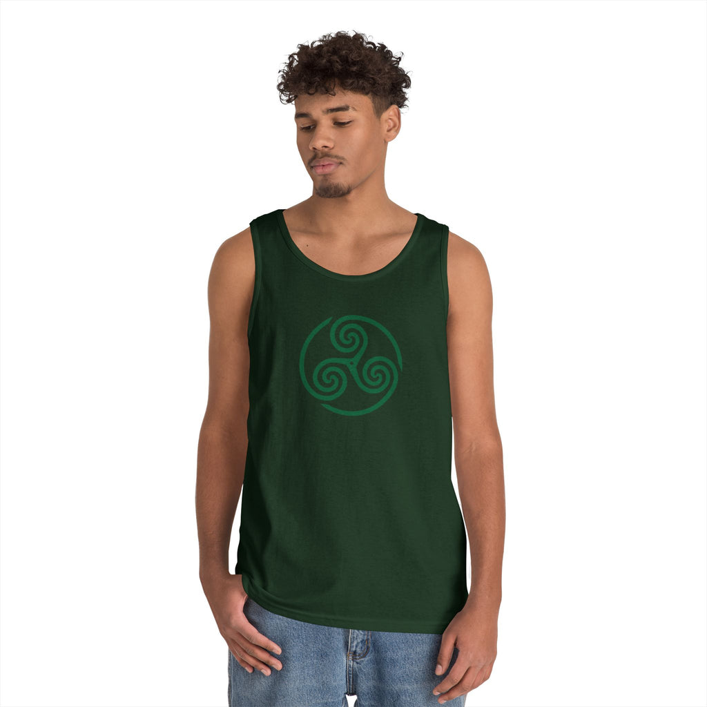 Celtic Spiral Triskele Symbol Alt Design Green Unisex Tank Top