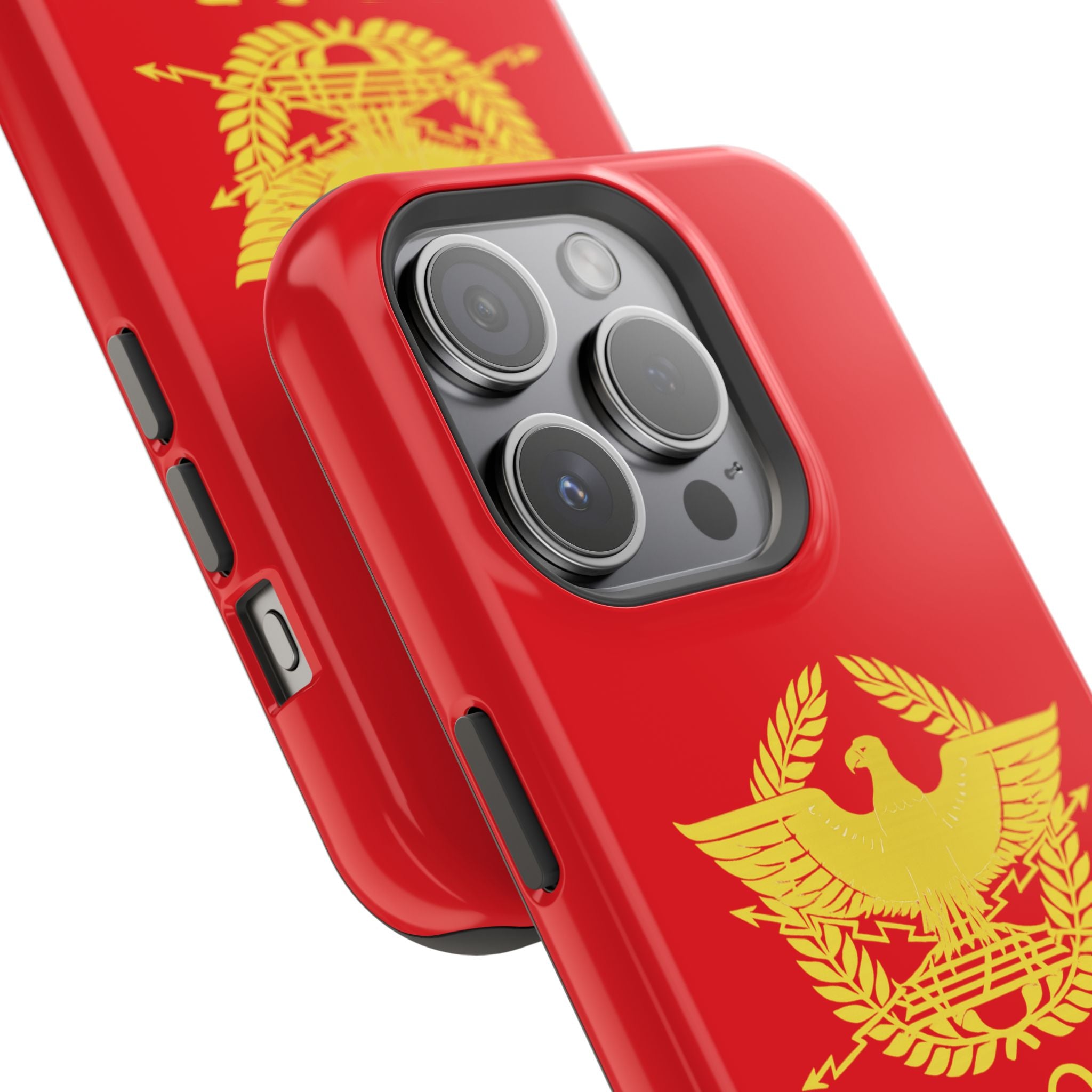 SPQR Gold Roman Eagle Symbol Red Magnetic Impact-Resistant Cases