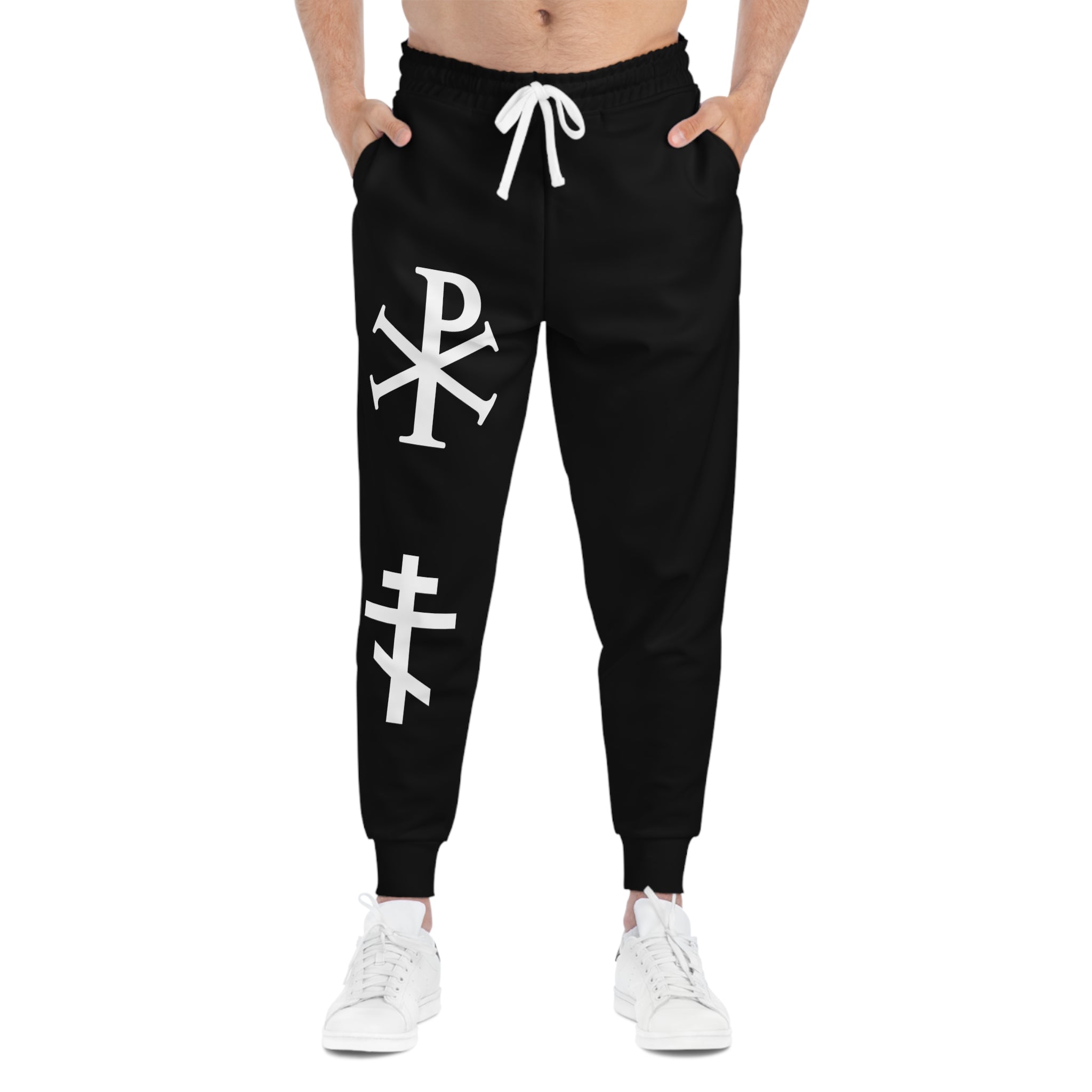 Pic Chi Rho and Crucifix Stylish Athletic Joggers for Fitness Enthusiasts