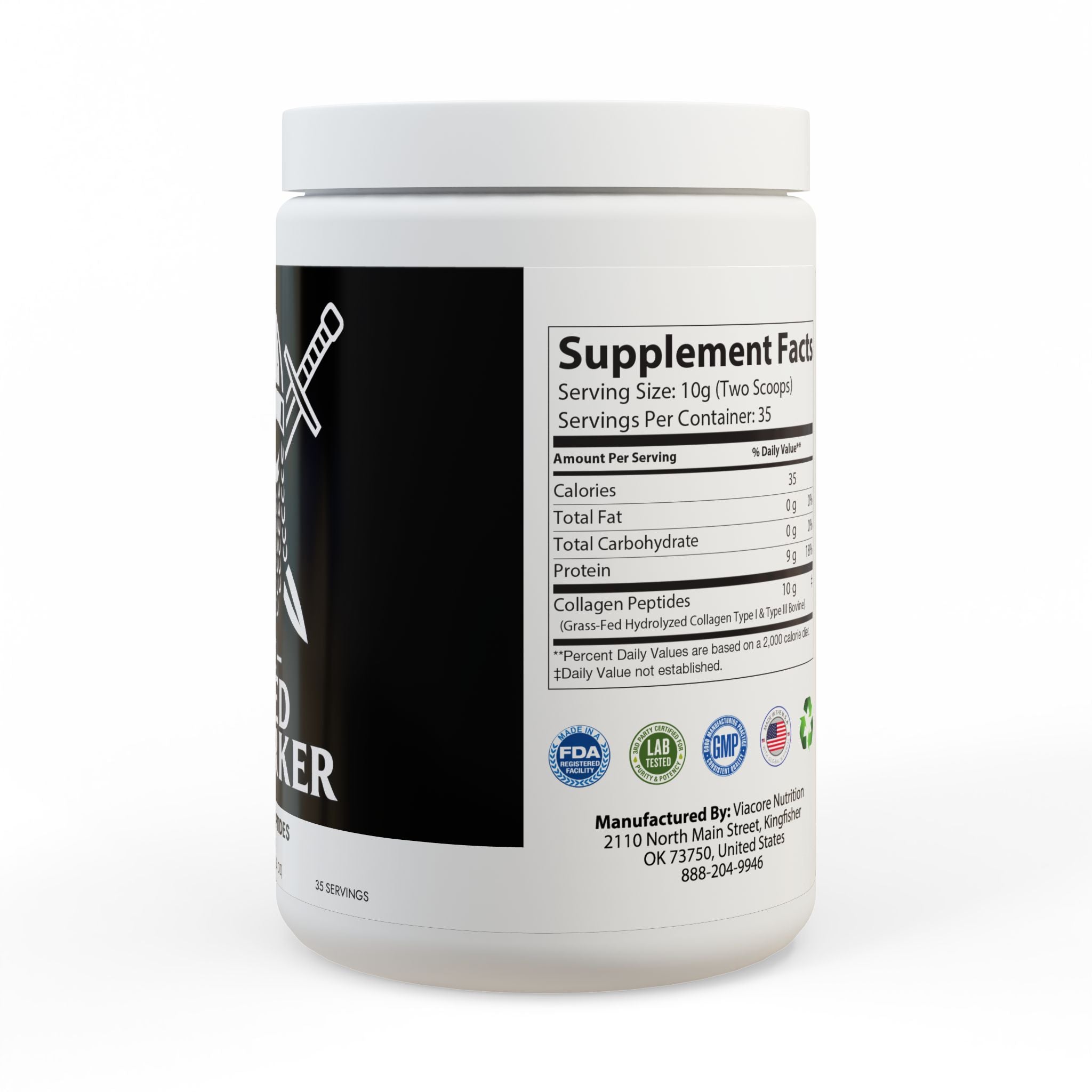 The Based Berserker Collagen Peptides Type I & III Supplement (350g, 12.3oz)