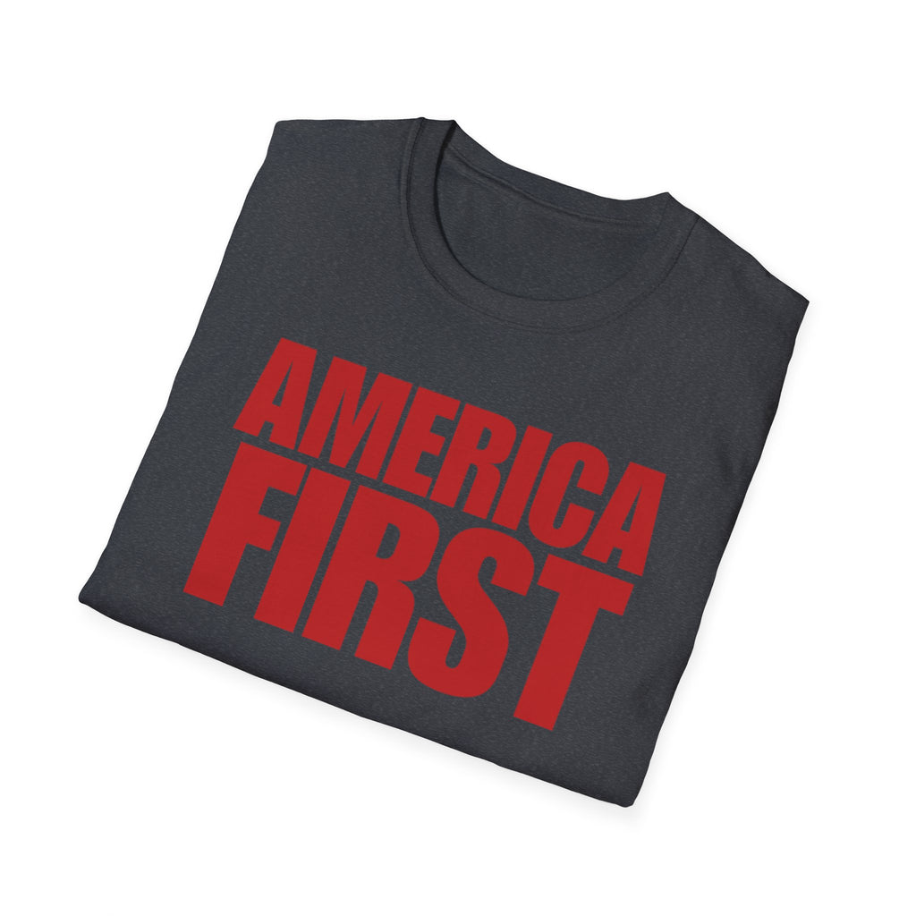 America First Red Design Softstyle Cotton Shirt T-Shirt