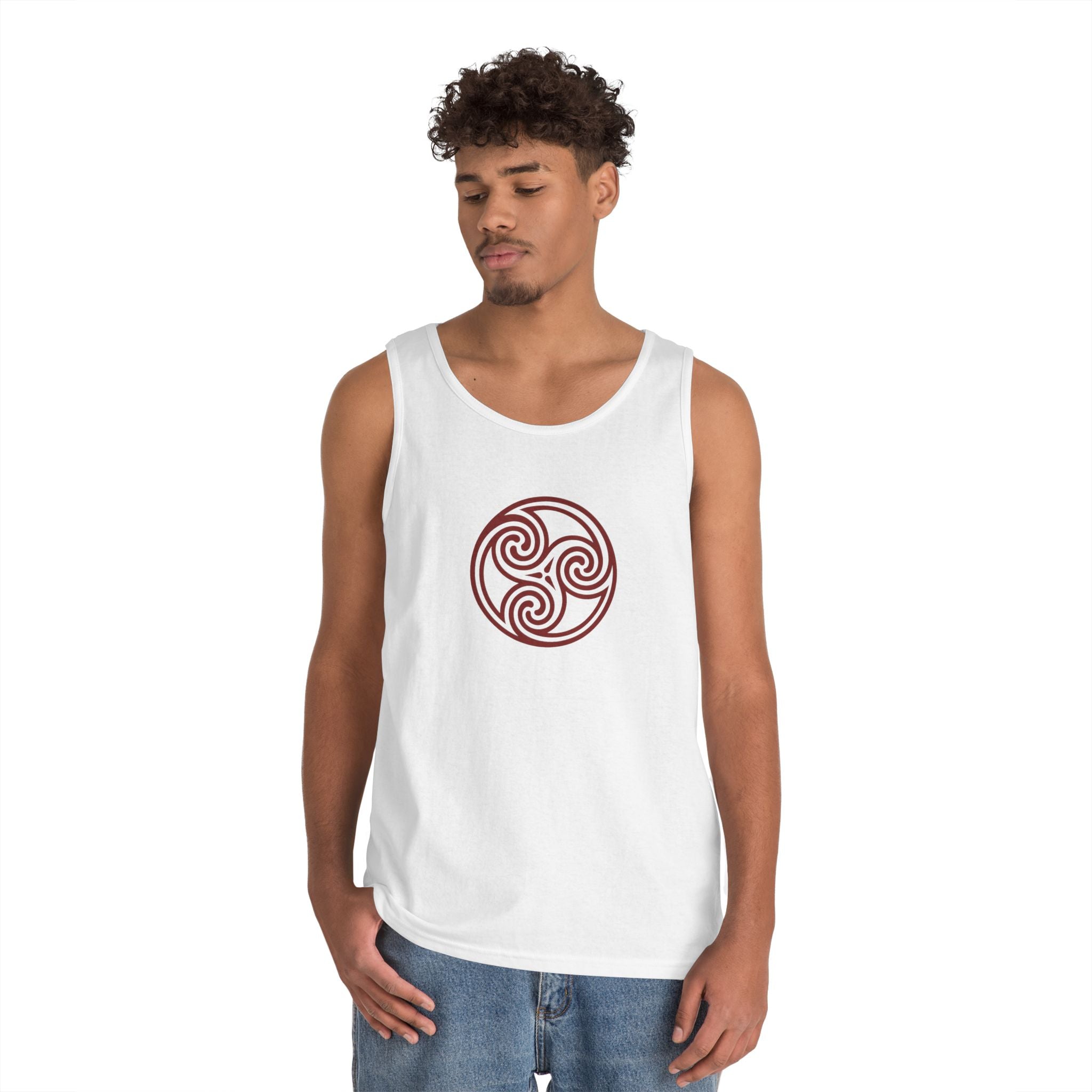 Spiral Triskele Symbol Red Unisex Tank Top