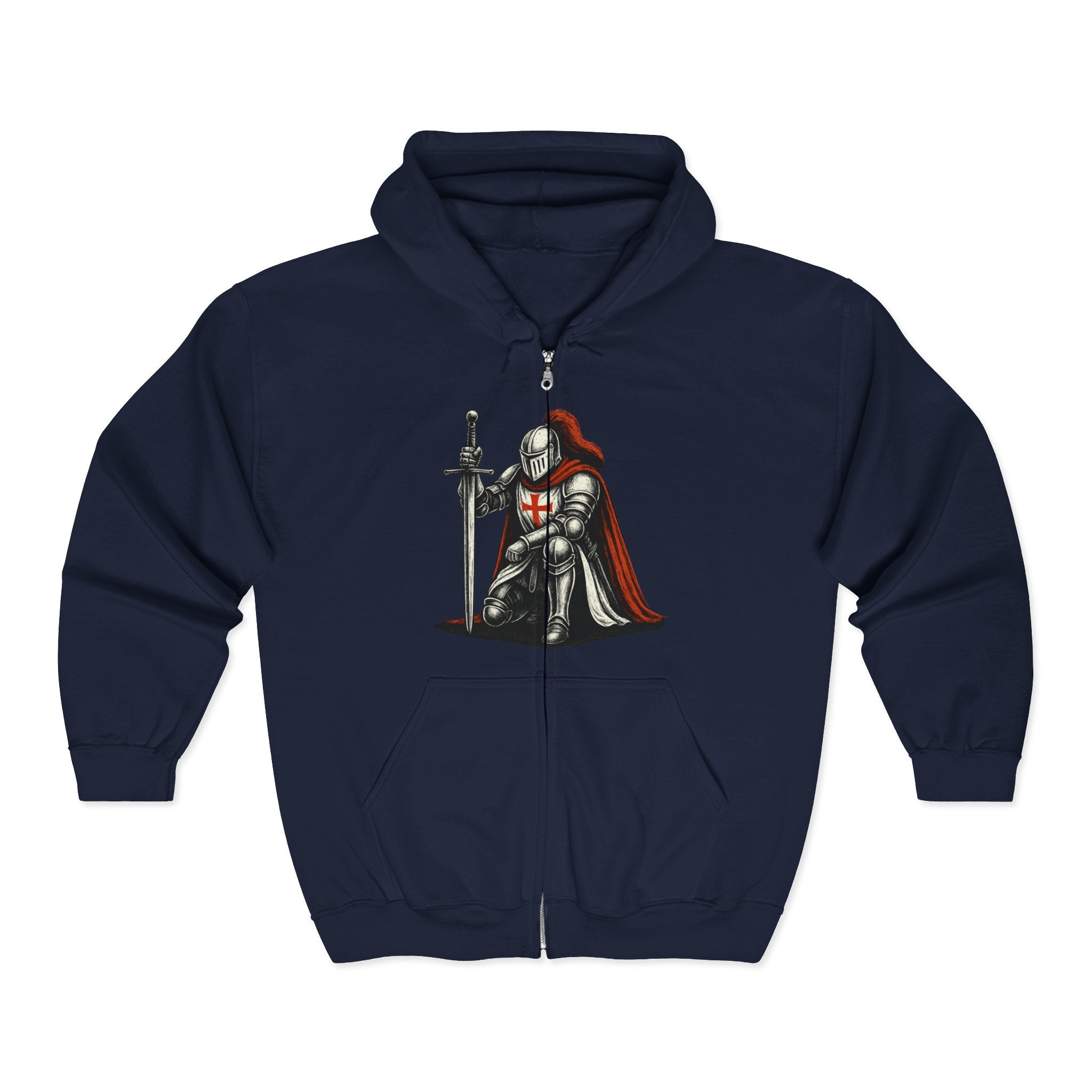 Crusader Knight Zip Up Hoodie