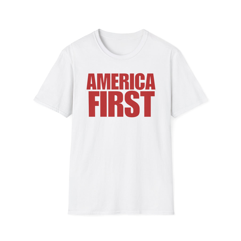 America First Red Design Softstyle Cotton Shirt T-Shirt