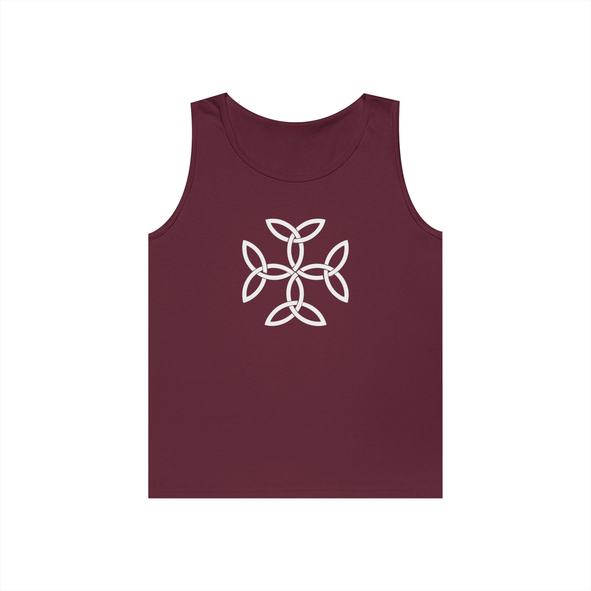 White Frankish Cross Heavy Cotton Tank Top