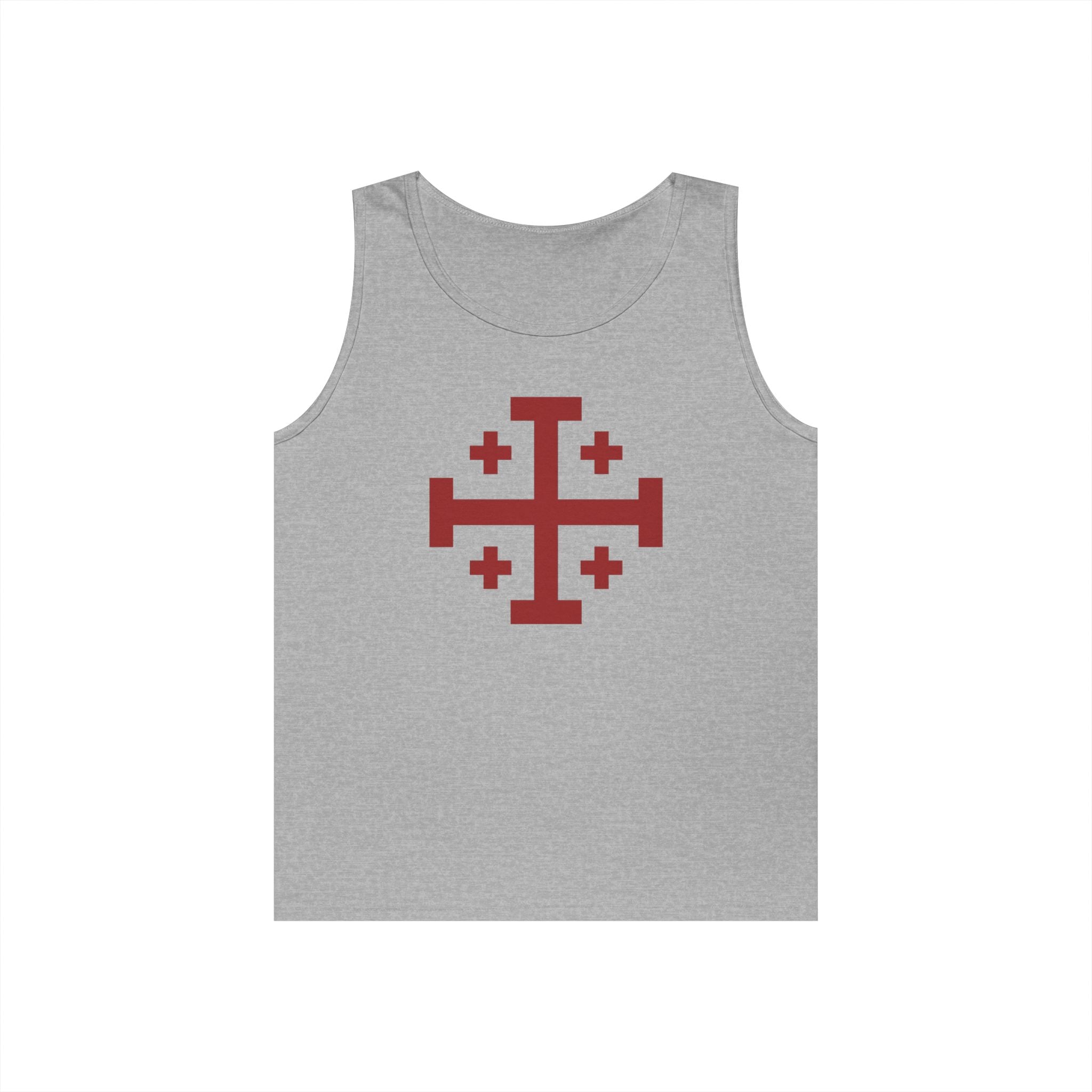 Cross of Jerusalem Red Design Heavy Cotton Tank Top