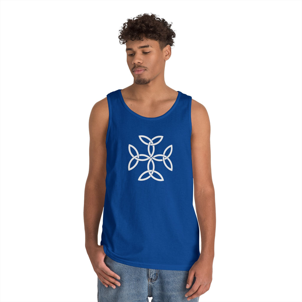 White Frankish Cross Heavy Cotton Tank Top