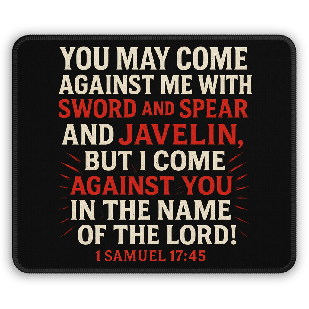 Inspirational Bible Verse Gaming Mouse Pad 1 Samuel 17:45