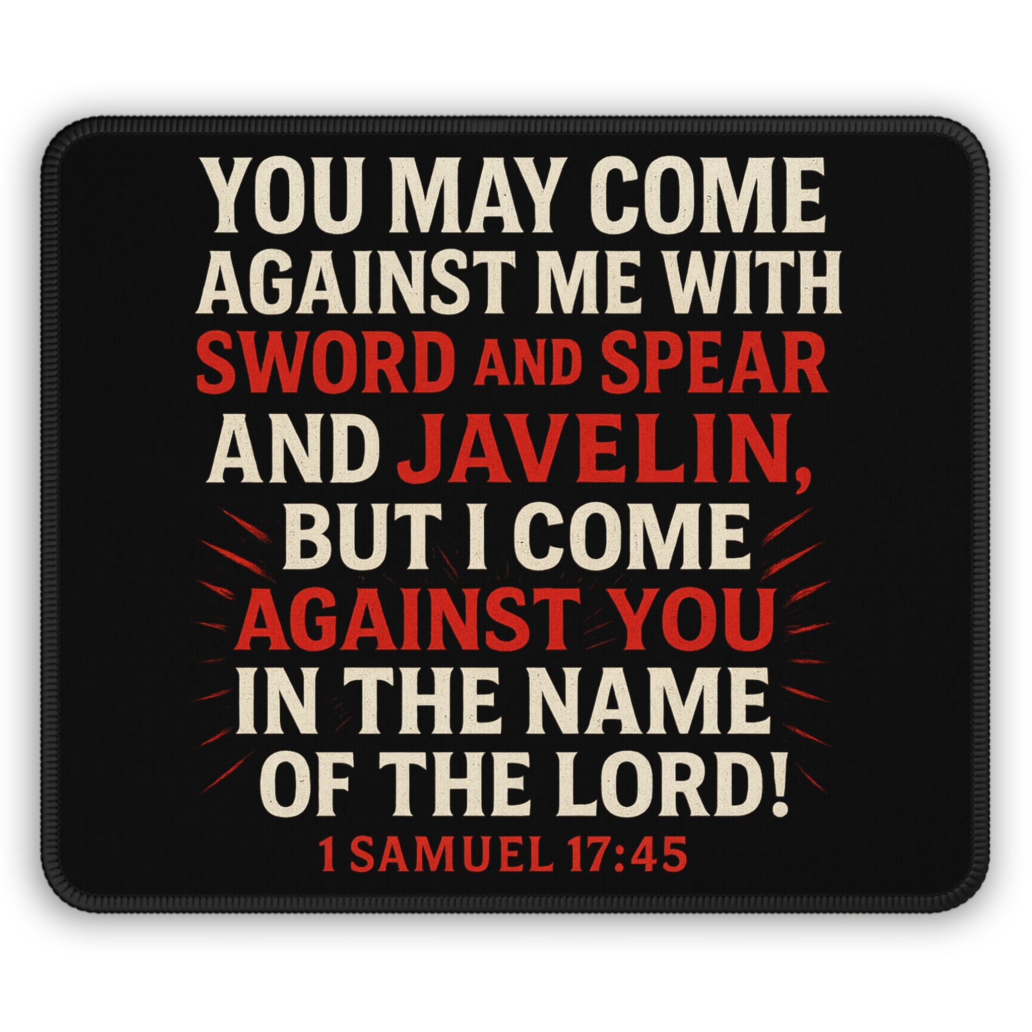 Inspirational Bible Verse Gaming Mouse Pad 1 Samuel 17:45