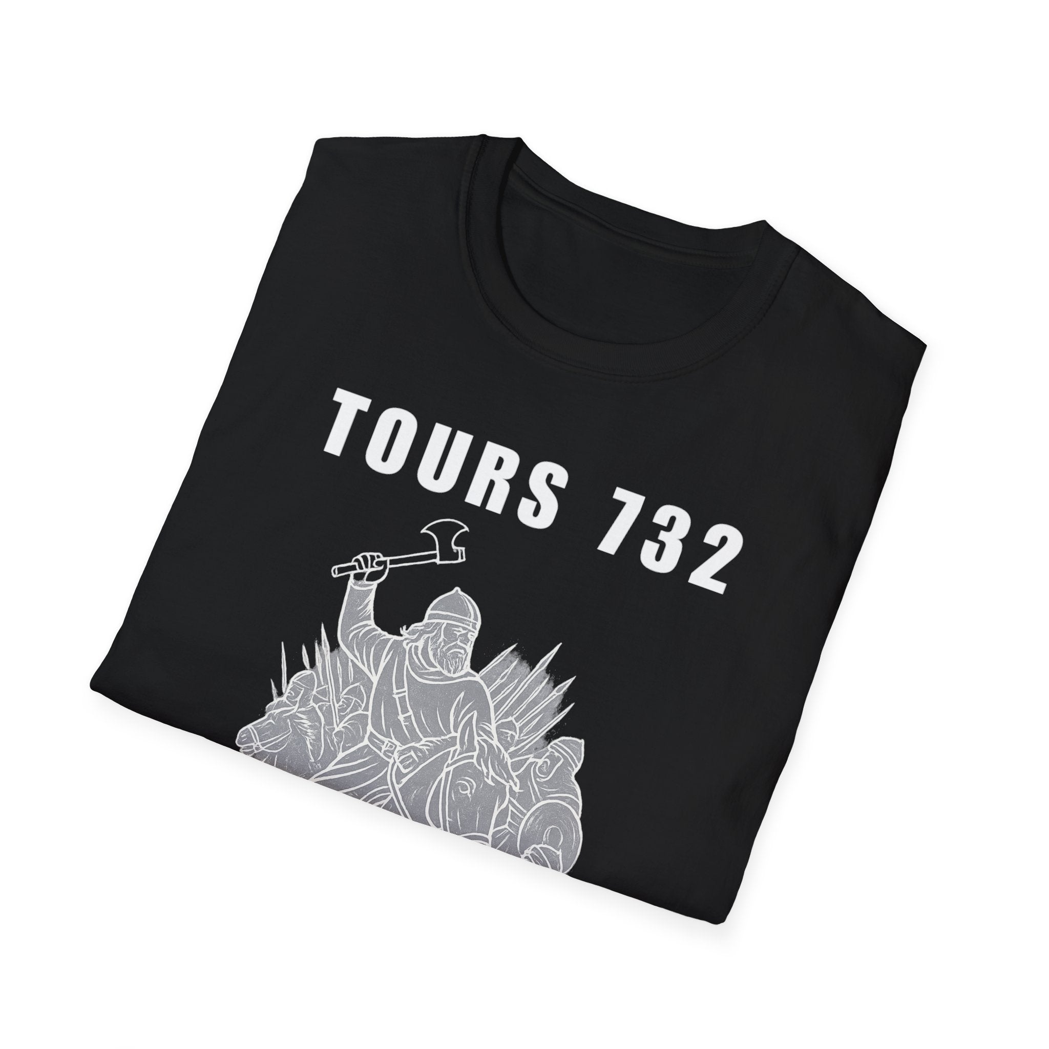 Tours 732 Charles "The Hammer" Martel "TOURS 732" Text Graphic Unisex Softstyle T-Shirt