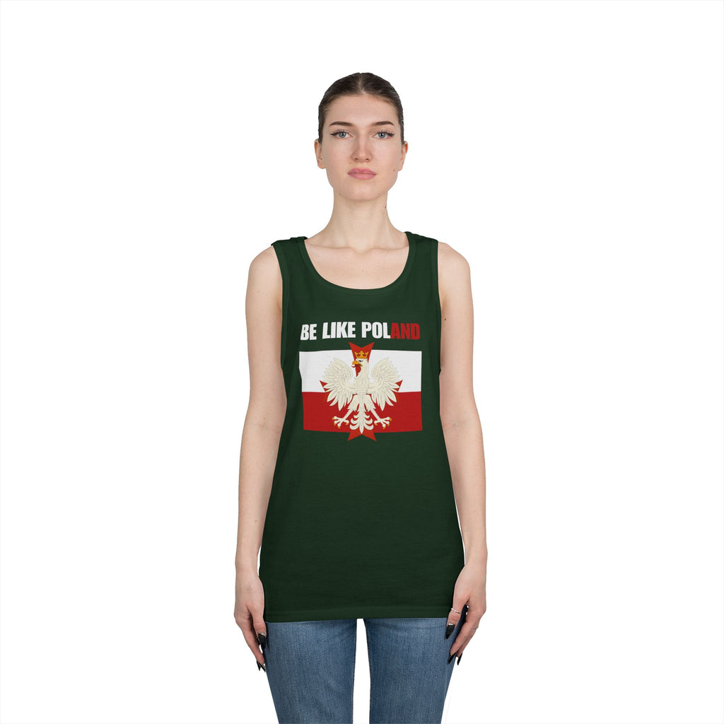Be Like Poland Polish Eagle and Cross Heavy Cotton Tank Top