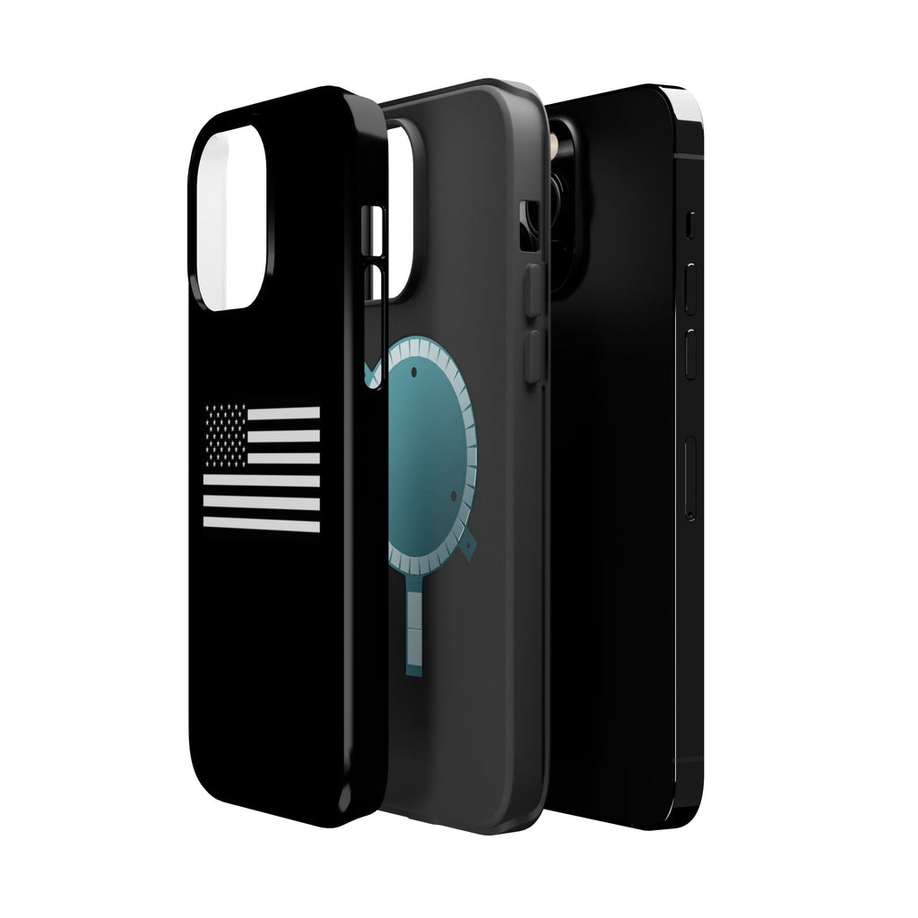 Black and White American Flag Magnetic Impact-Resistant Cases
