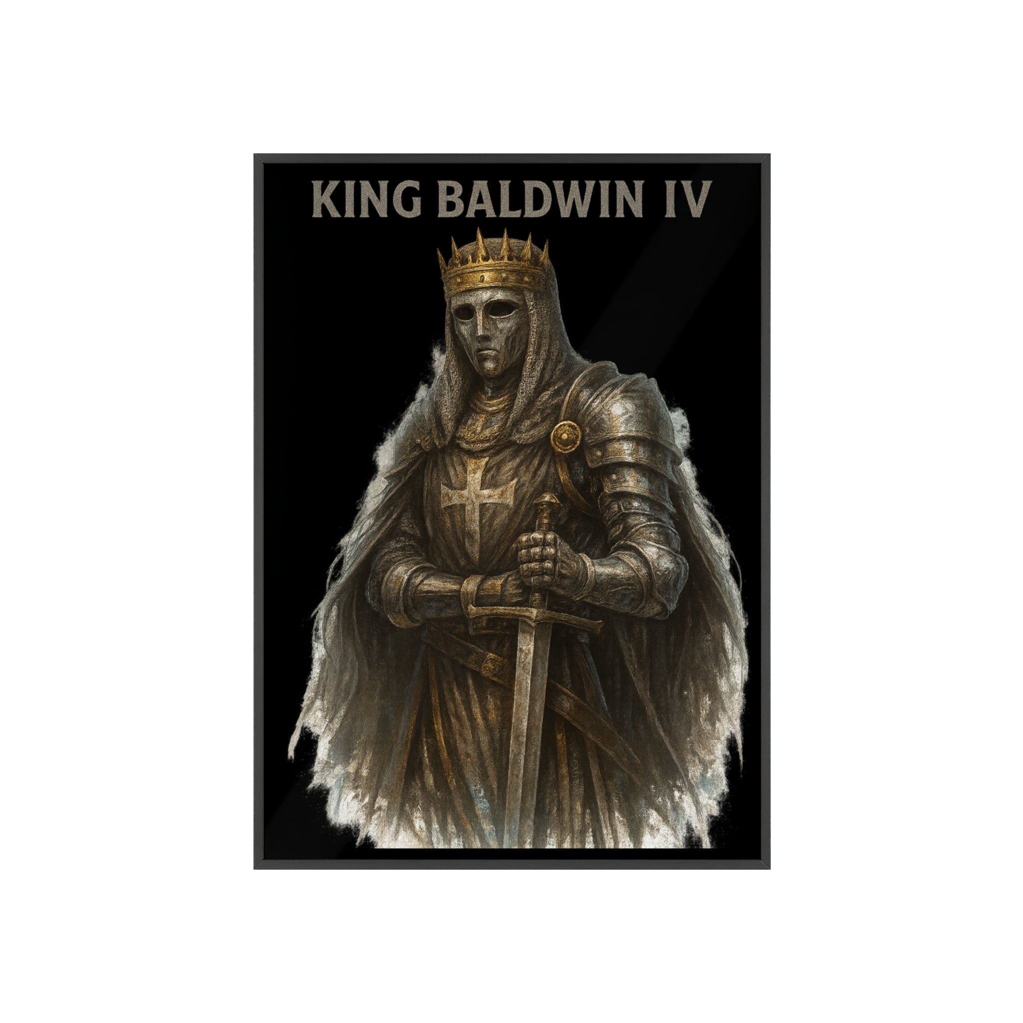 Historical King Baldwin IV Poster with Wooden Frame