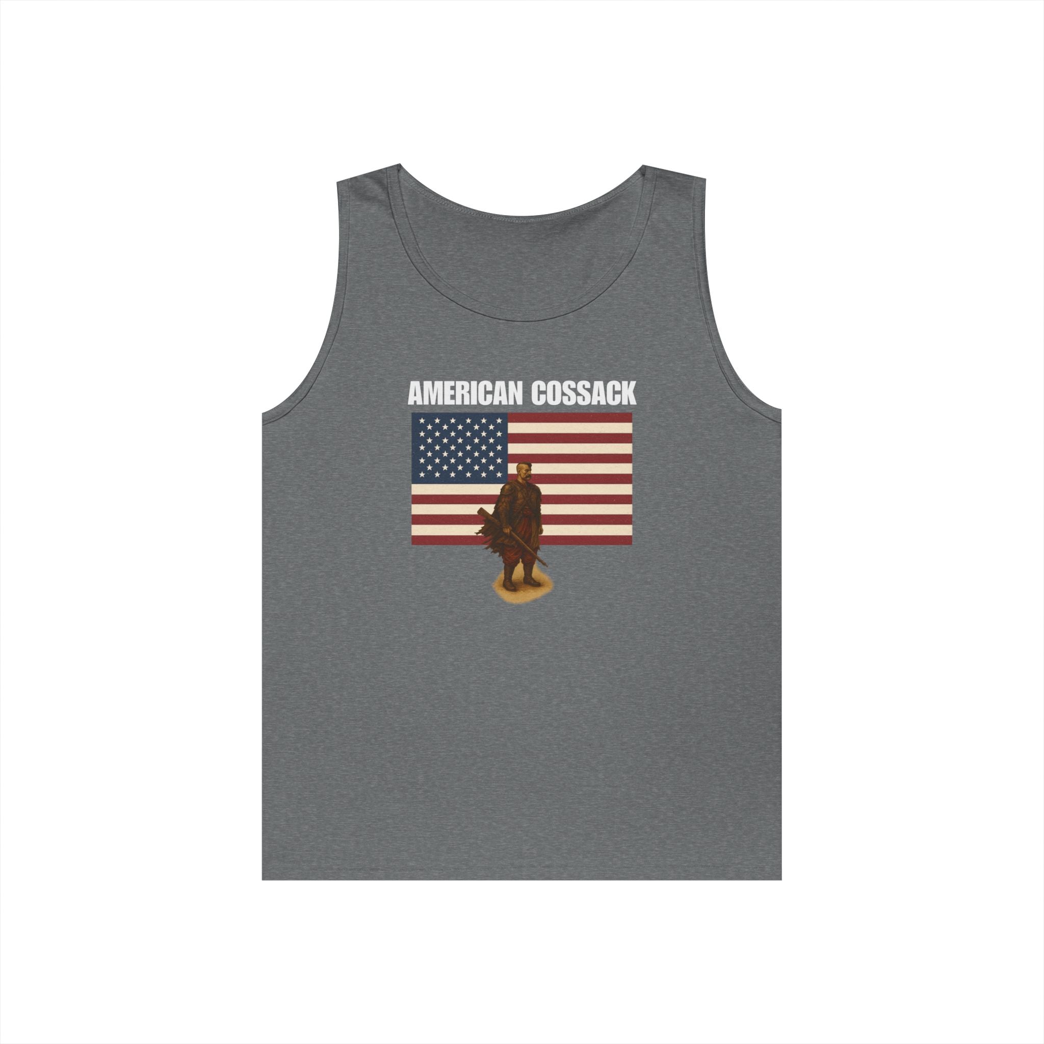 Patriotic American Cossack Heavy Cotton Tank Top