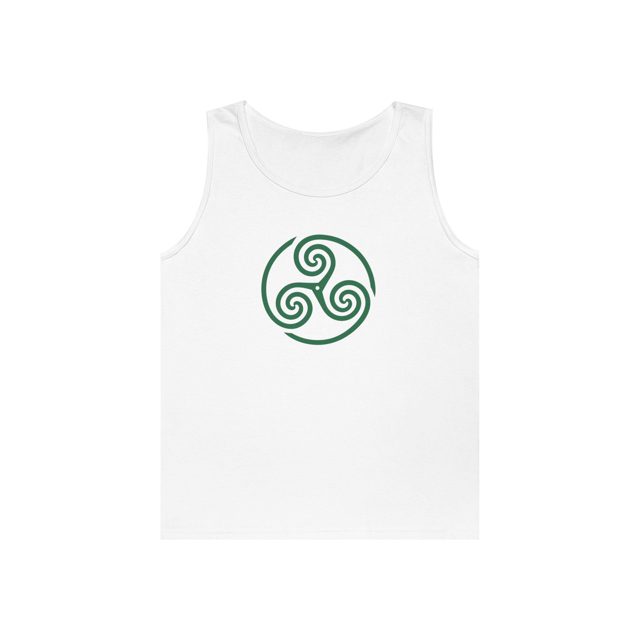 Celtic Spiral Triskele Symbol Alt Design Green Unisex Tank Top
