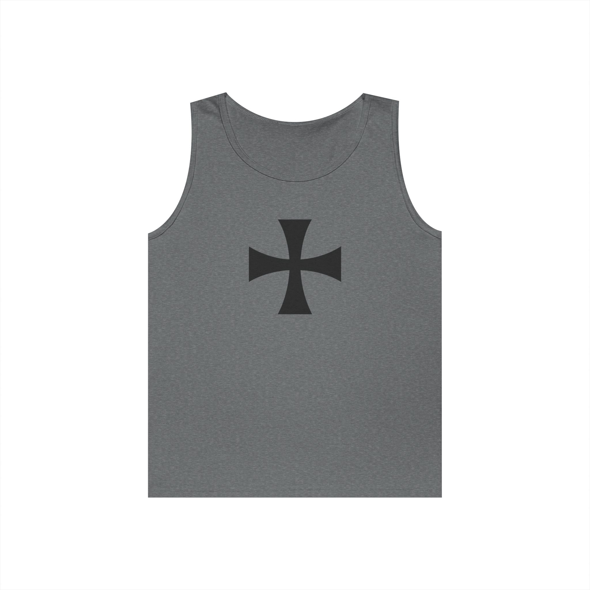 Teutonic Cross Black Design Heavy Cotton Tank Top