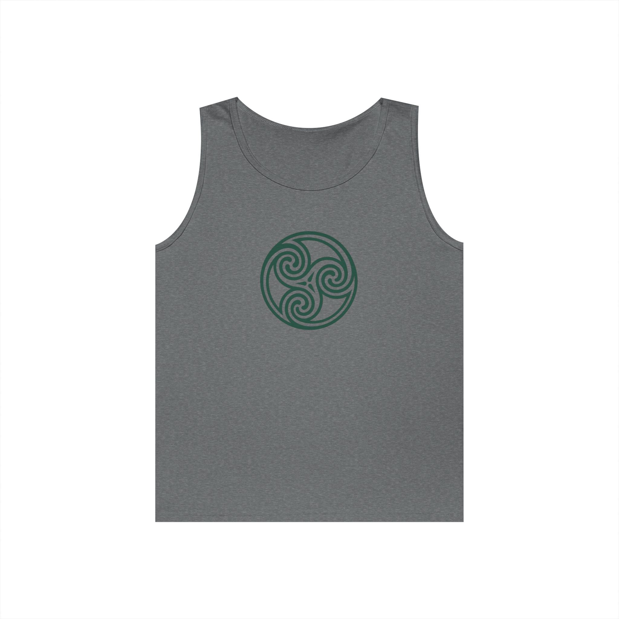 Celtic Spiral Triskele Symbol Green Unisex Tank Top
