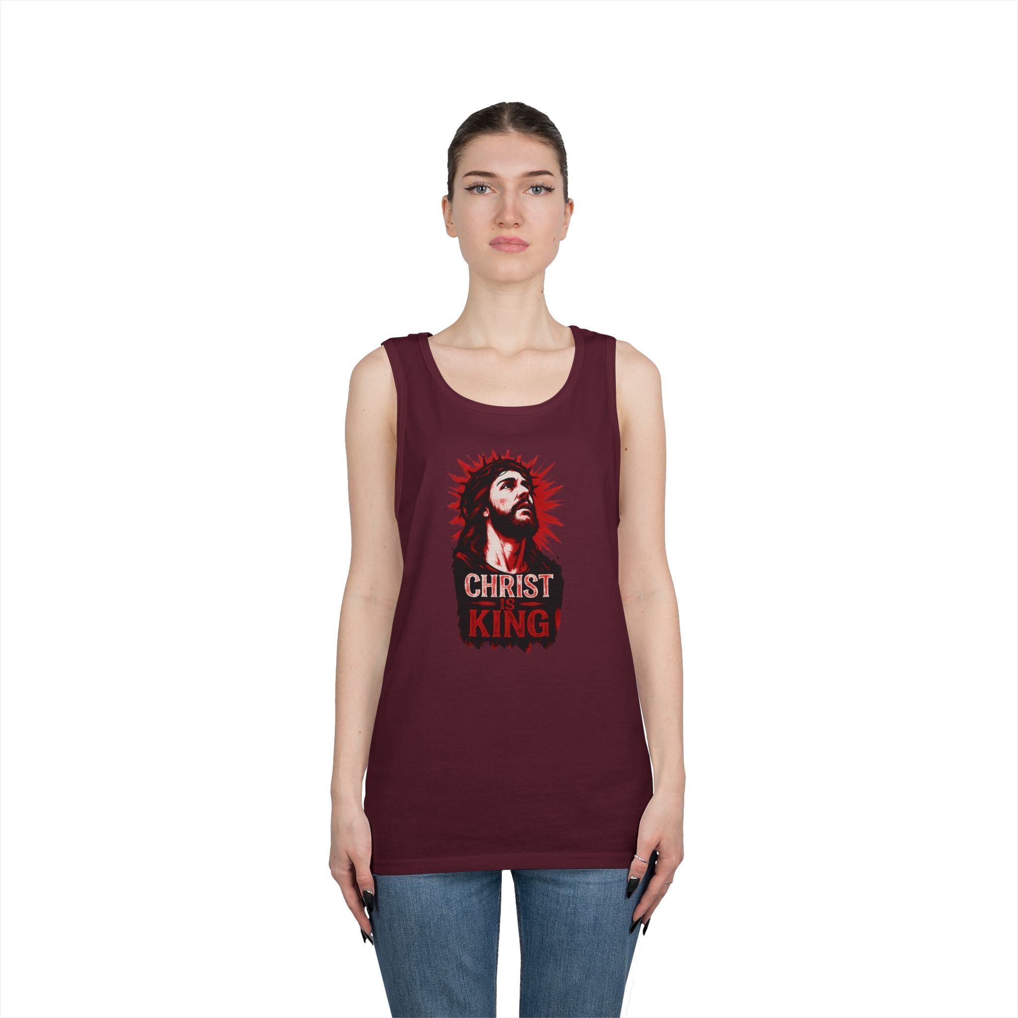 Christ is King Unisex Heavy Cotton Tank Top