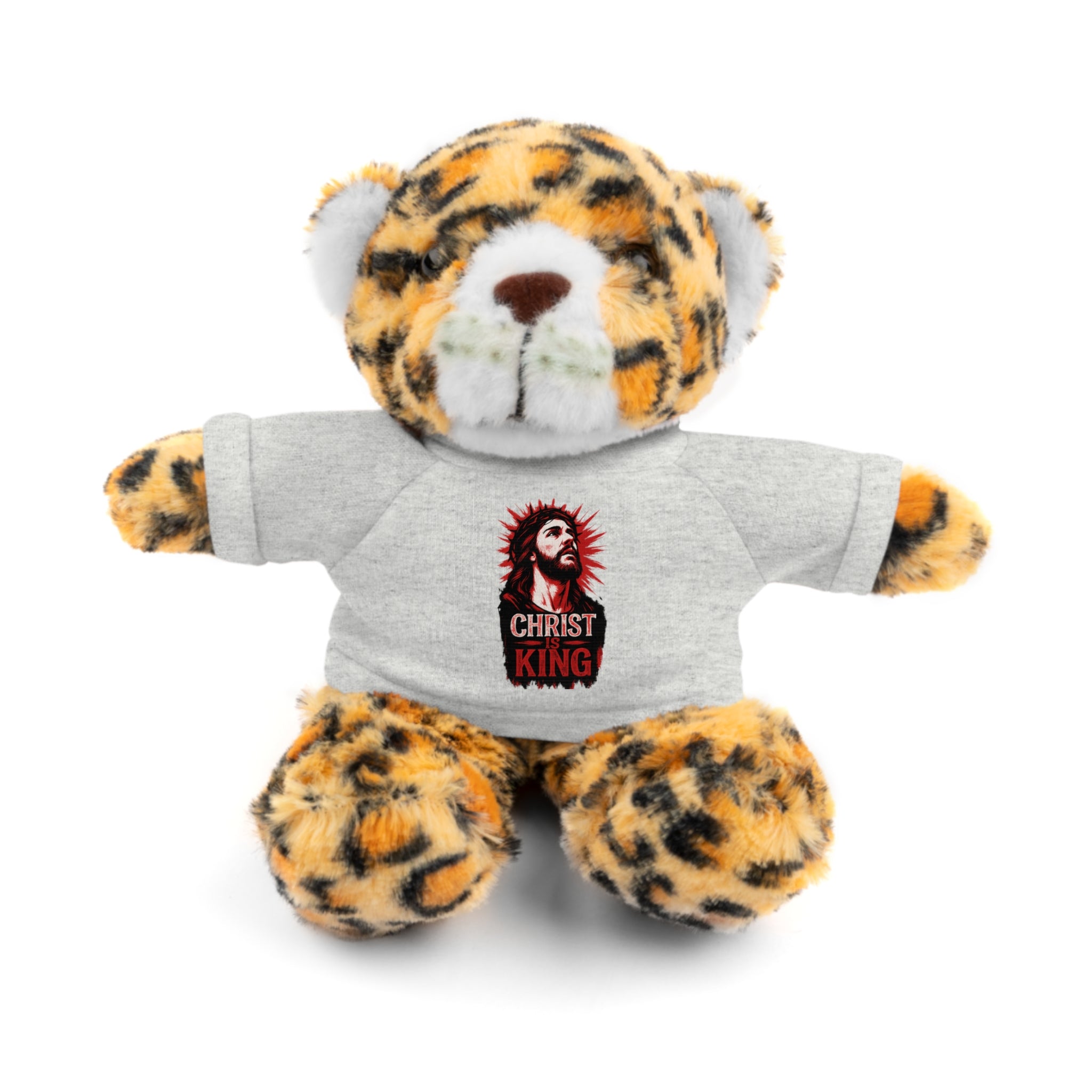 Christ is King Cute Stuffed Animal Tee Bear, Plush Bear with Shirt