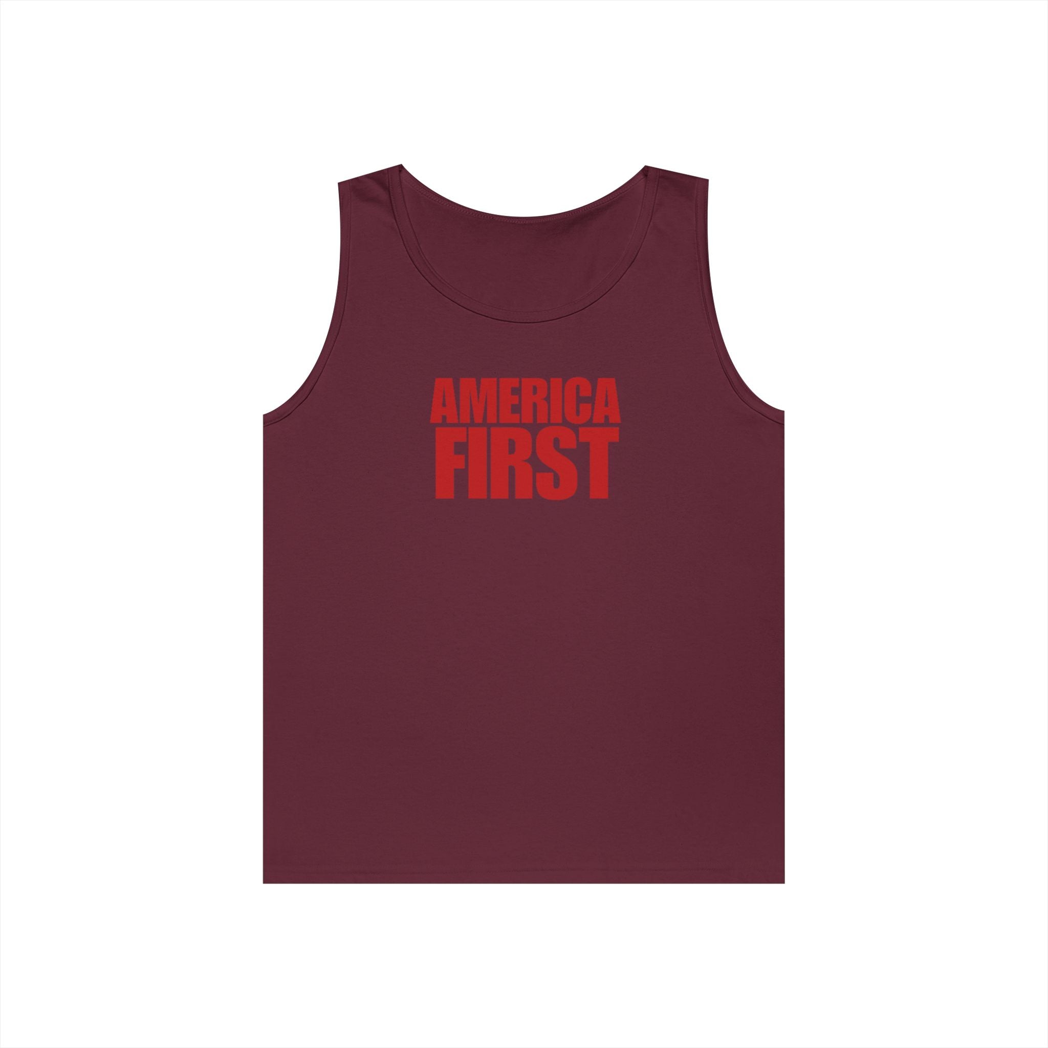 America First Red Heavy Cotton Tank Top