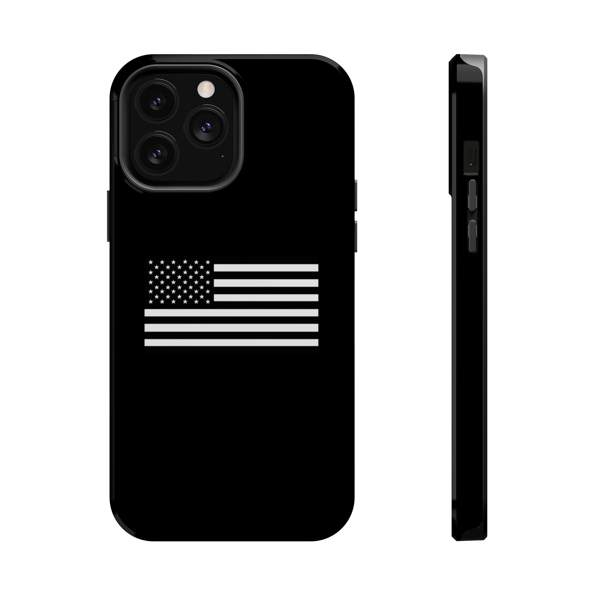 Black and White American Flag Magnetic Impact-Resistant Cases