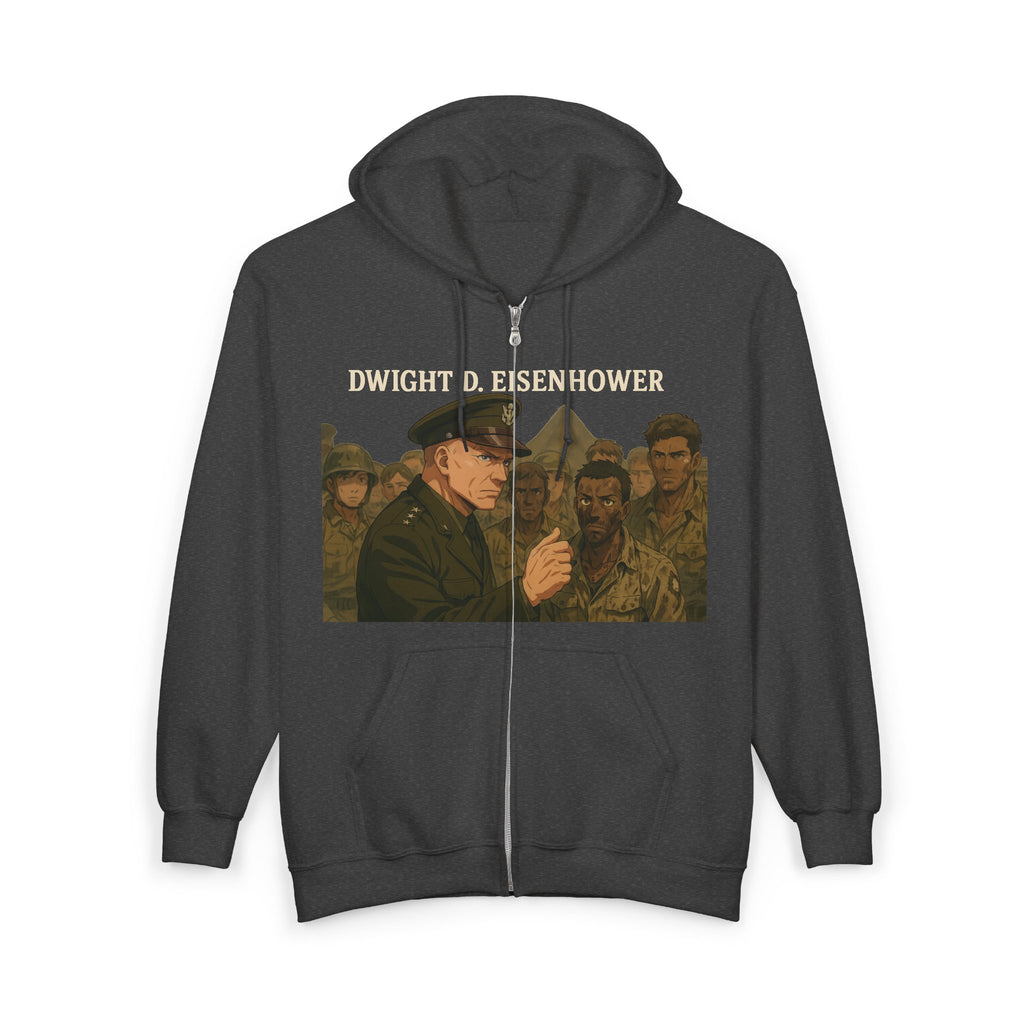 Dwight D. Eisenhower Full Zip Hoodie, Dwight D. Eisenhower Vintage Military Sweatshirt