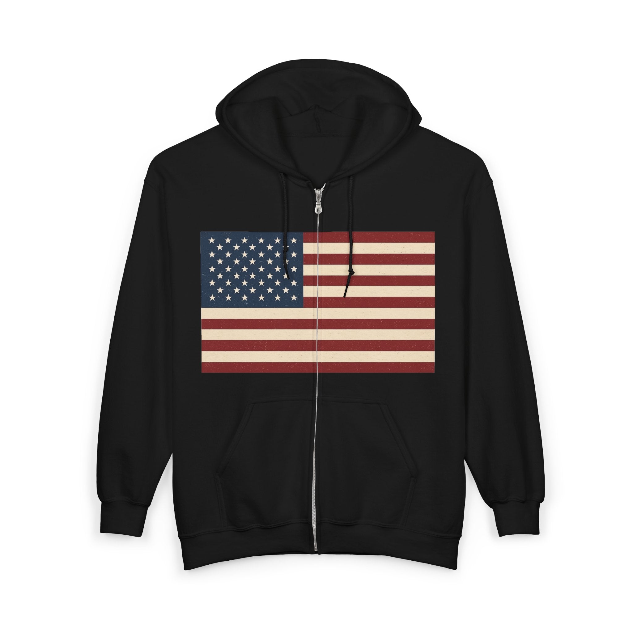 American Flag Graphic Zip Up Hoodie Sweatshirt